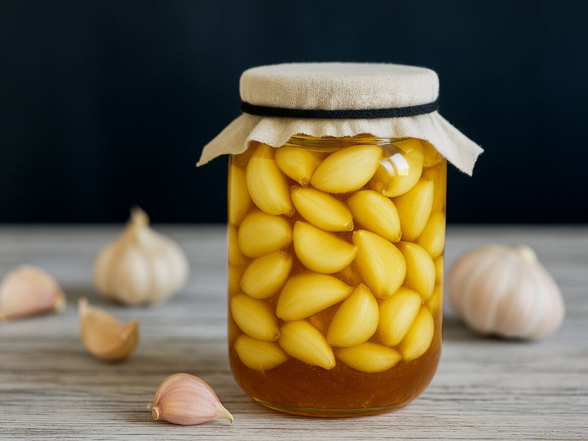 Fermentierter Knoblauch in Honig