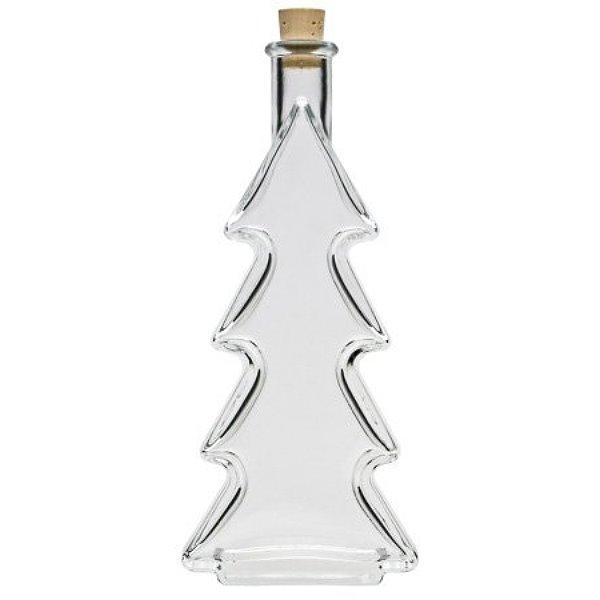 Schöne Likörflaschen für Weihnachten Glasflasche 200 ml Tannenbaum mit Korken 