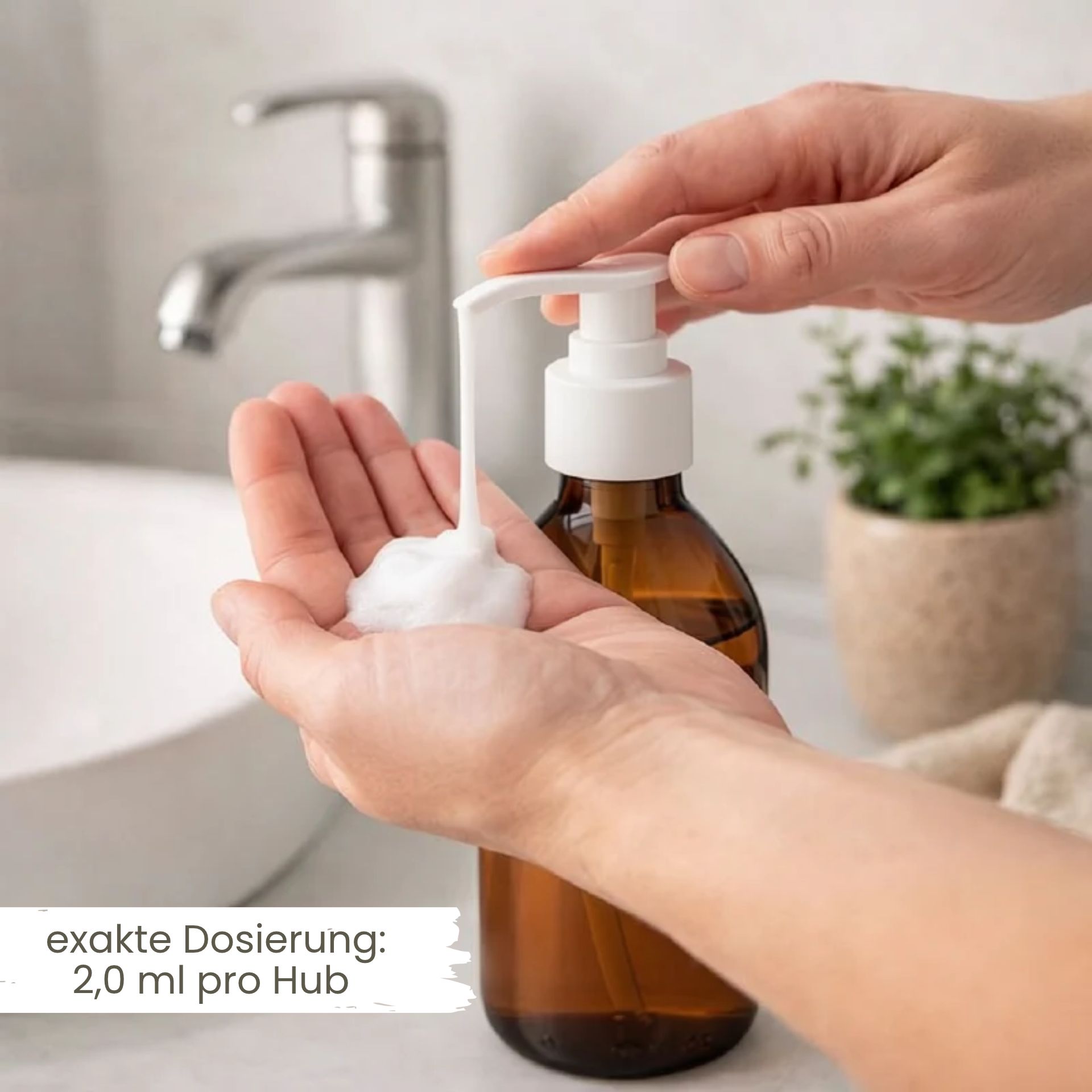 Seifenspender  250 ml Glas Braun Lotionspender