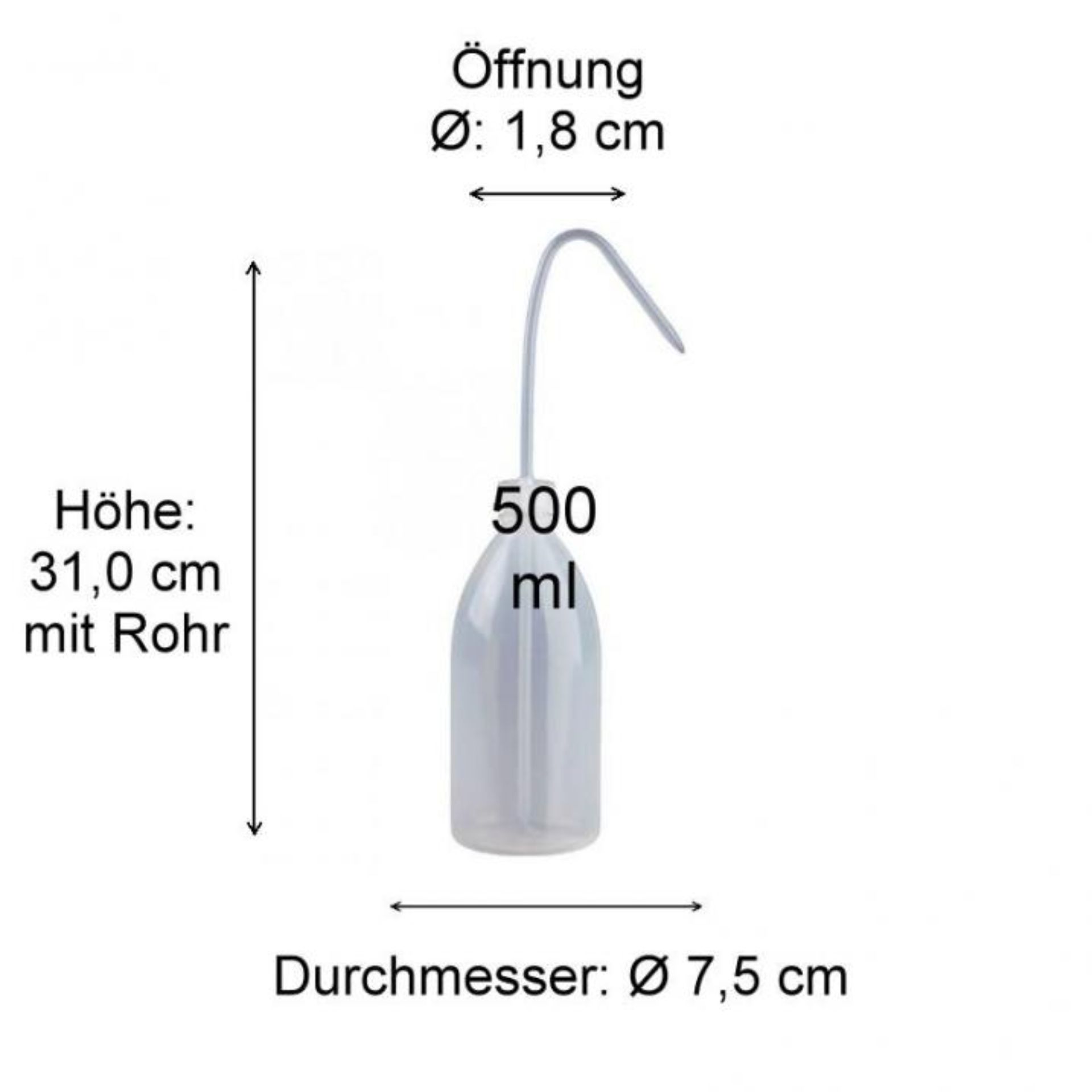 Das Bild zeigt eine grafische Darstellung der Maße eines 500ml Weithalsglases (Modell VI9102KH) in Millimetern, verfügbar auf der Webseite für Flaschen, Gläser und Dosen.