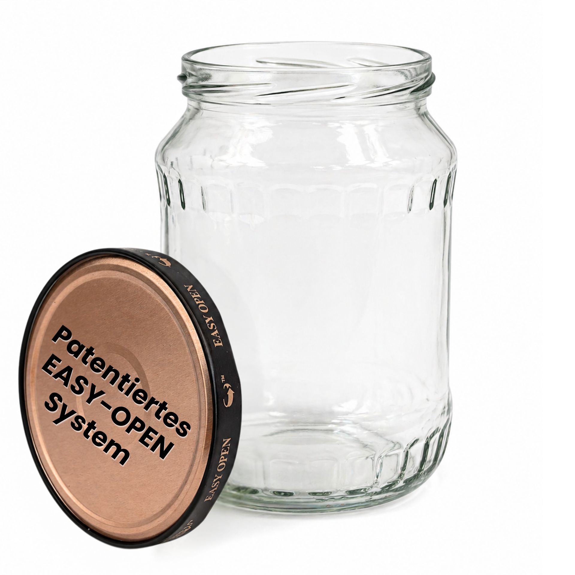 Einmachglas  720 ml Vorratsglas mit Relief