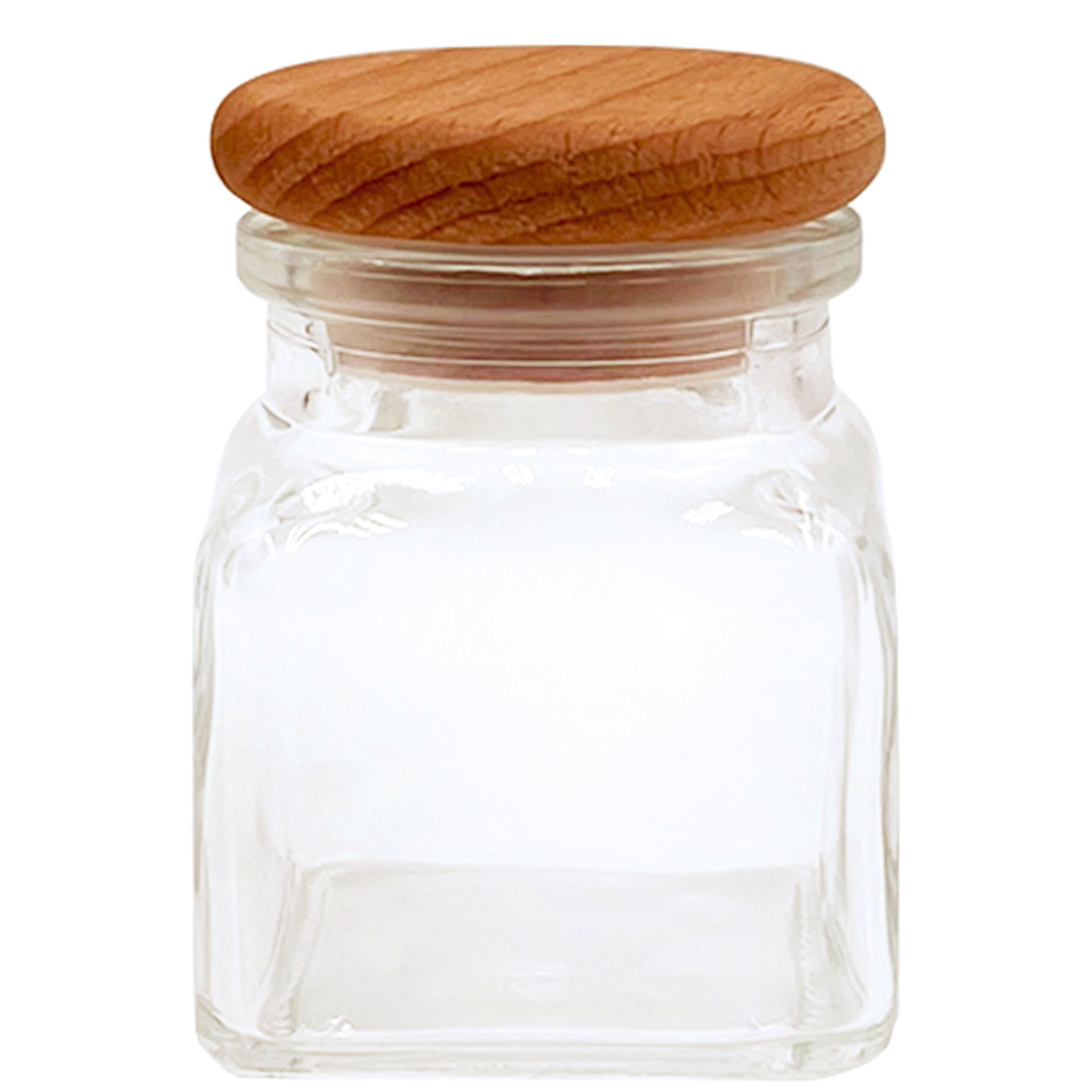 Gewürzglas  120 ml eckig mit Holzdeckel