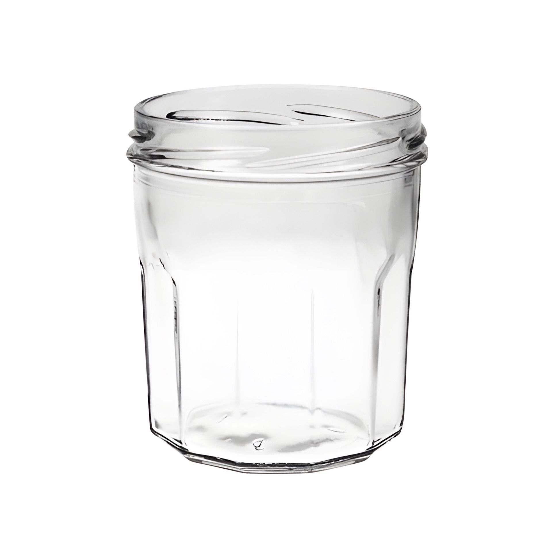 Einmachglas 324 ml facettiert mit Deckel in verschiedenen Farben – Hochwertiges Glasgefäß zur Aufbewahrung von Lebensmitteln, ideal für Marmeladen, Chutneys und Einmachgut, dekorativ und vielseitig einsetzbar.