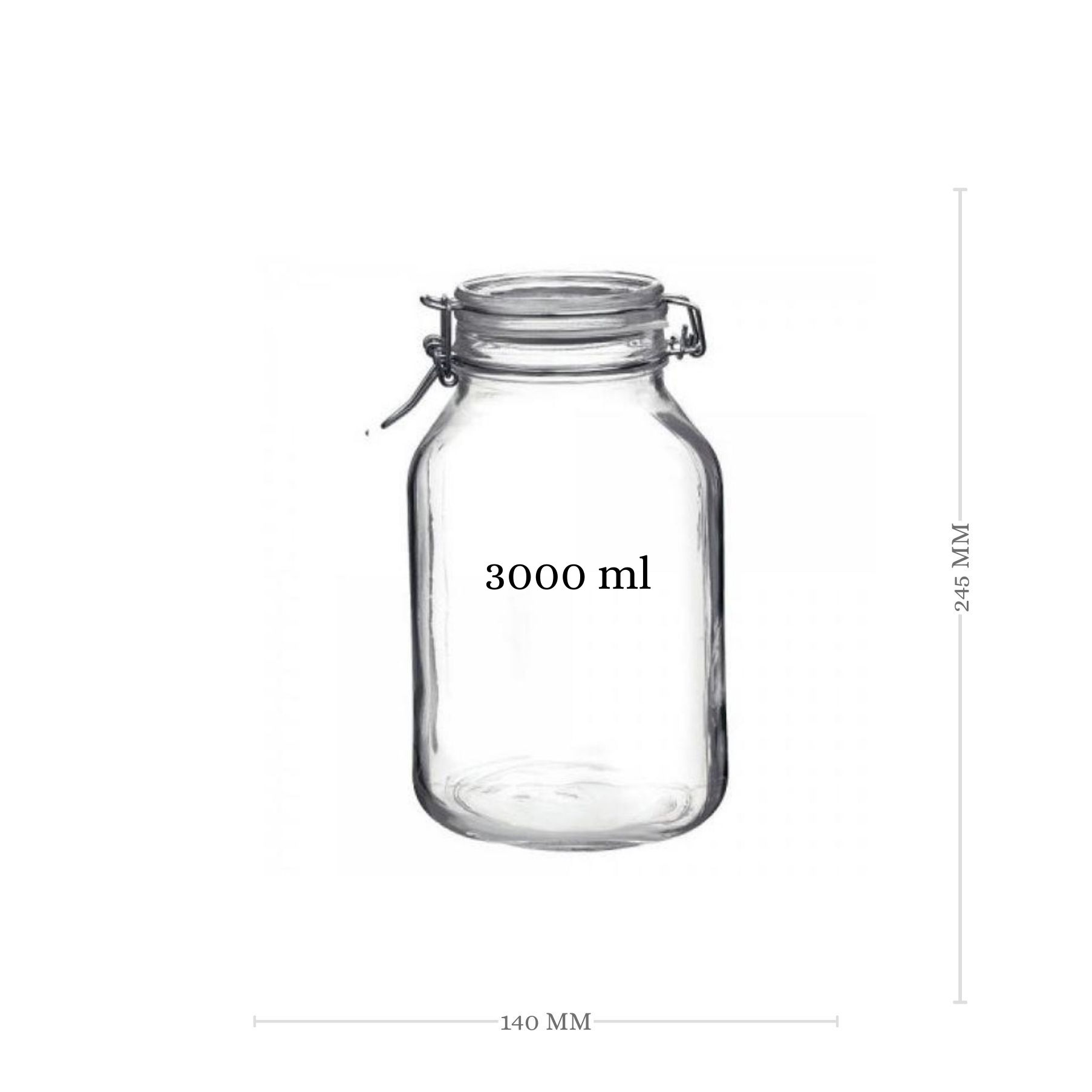 Bormioli Bügelverschlussglas 3000 ml eckig