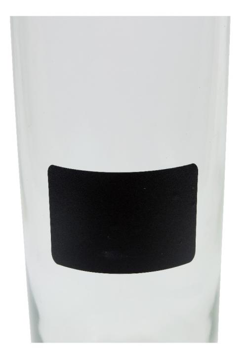 Schwarze Klebeetiketten für Flaschen und Glasdosen