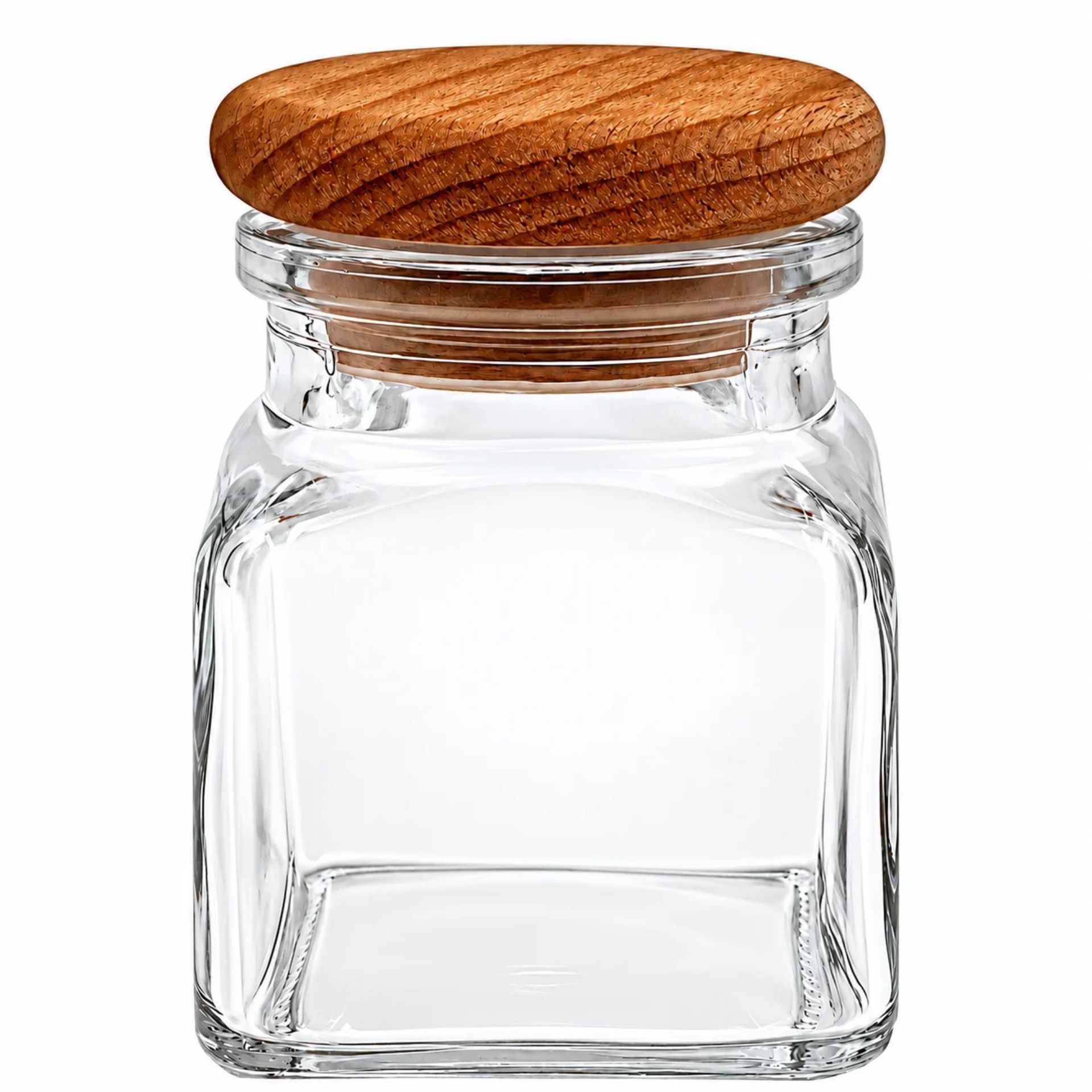 Gewürzglas  120 ml eckig mit Holzdeckel