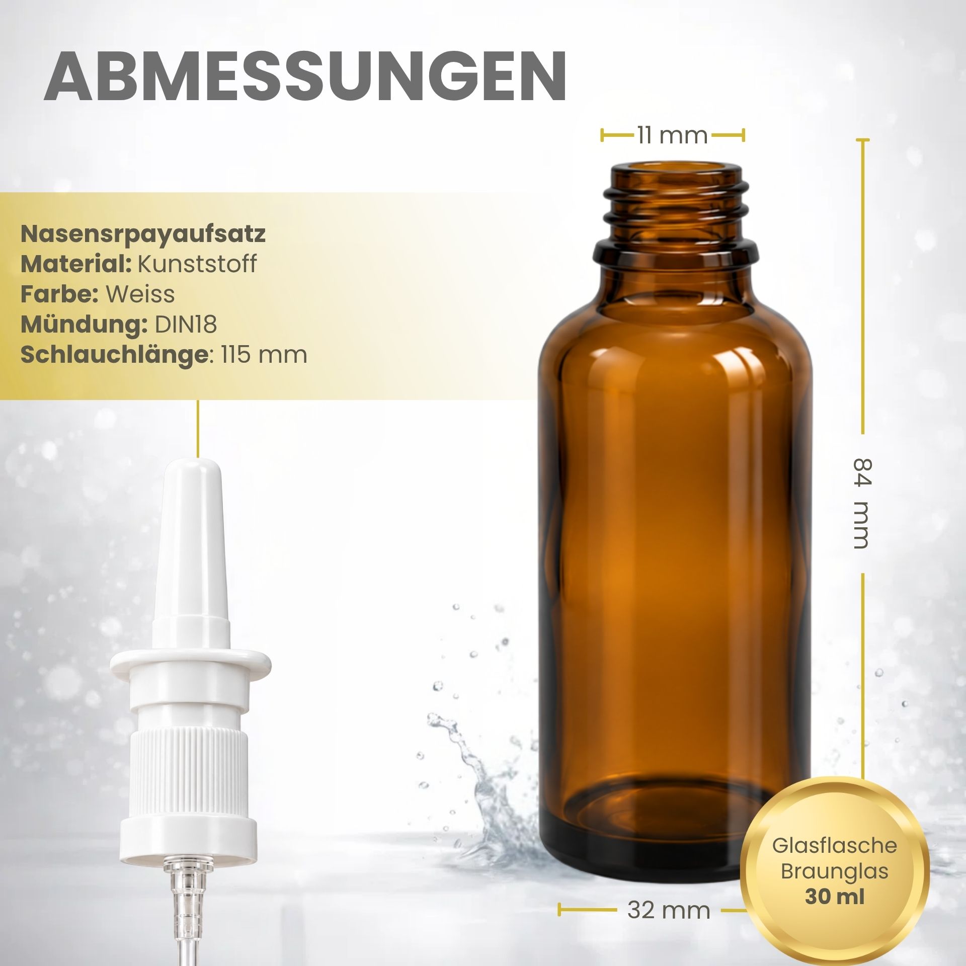 Sprühflasche    30 ml braun Nasensprayflasche