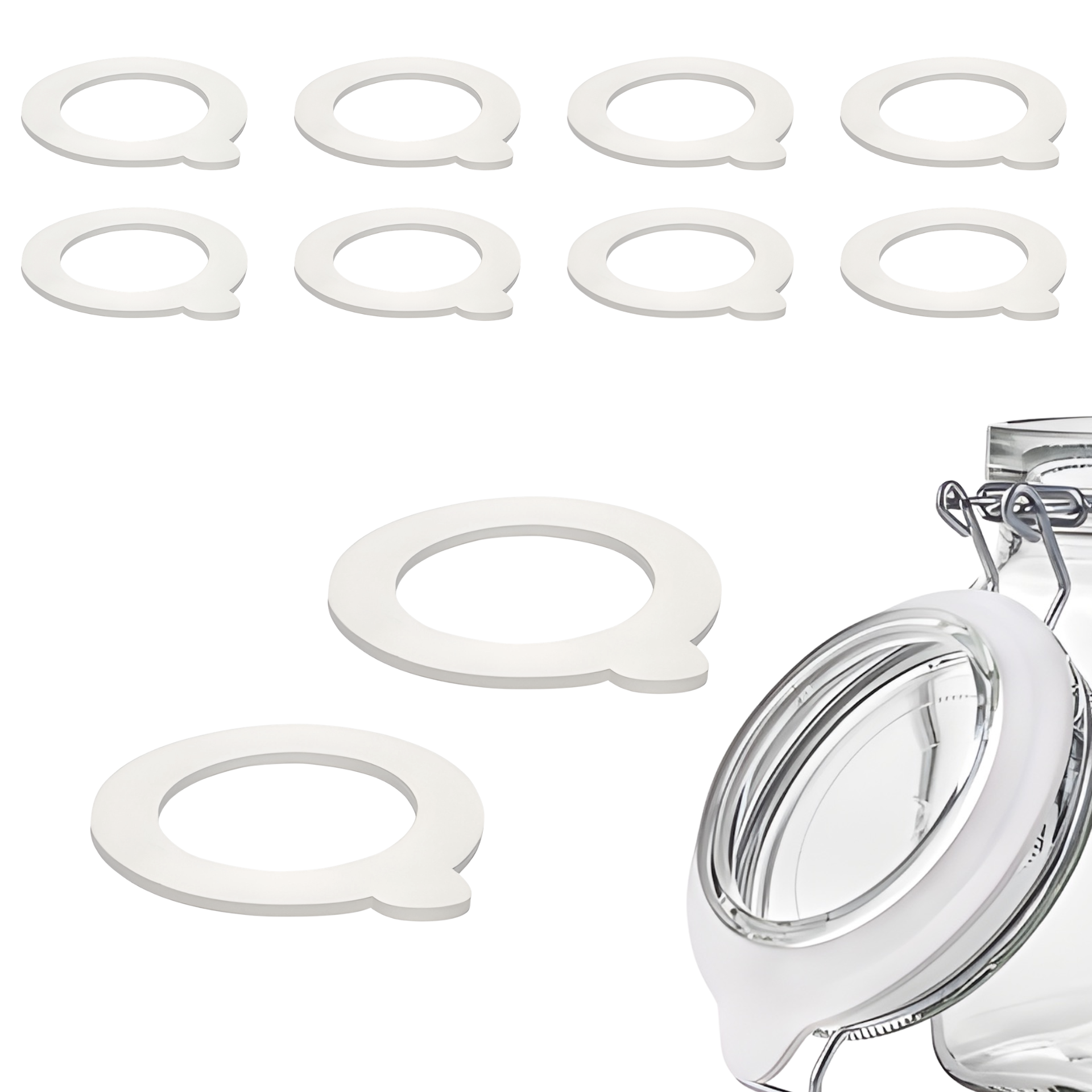 10 Einkochringe Gummiringe 65x41 mm in weiß