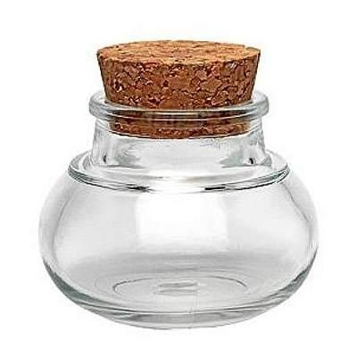 Mini Glasdose mit Korken 40 ml rund für Hochzeitsmandeln, Gastgeschenke, Deko, Gewürze - Gewürzgläser leer