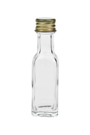 mikken Mini Glasflaschen Flaschen   20 ml viereckig Ölflasche Probenflasche klar mit Schraubverschluss