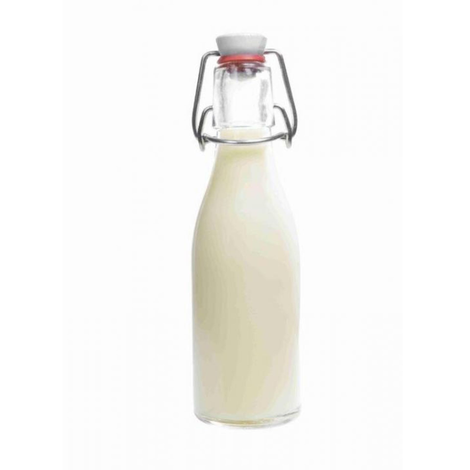 Klares Glas mit elegantem Design, das eine Vielzahl von Flaschen, Gläsern und Dosen zeigt – ideal für die Aufbewahrung und Präsentation von Getränken.