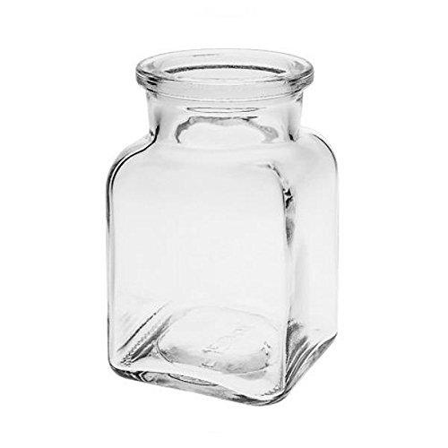 150 ml Gewürzgläser quadratisch mit Glasdeckel - Eckige Glasdose Gewürzdose 150 ml mit Glasstopfen 