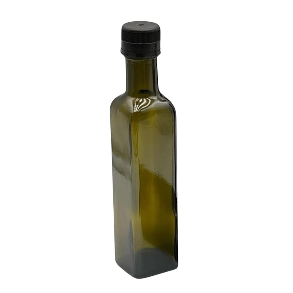 mikken 250 ml Ölflasche mit Ausgiesser leere Glasflaschen zum befüllen für Olivenöl Maraska Antik