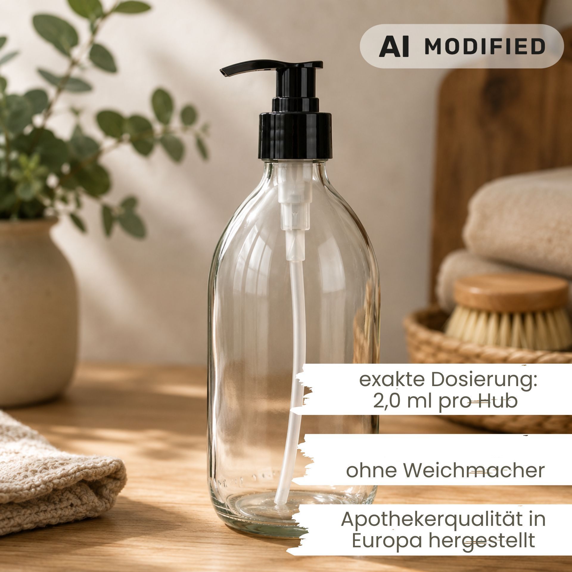 Seifenspender  500 ml Glas Lotionspender