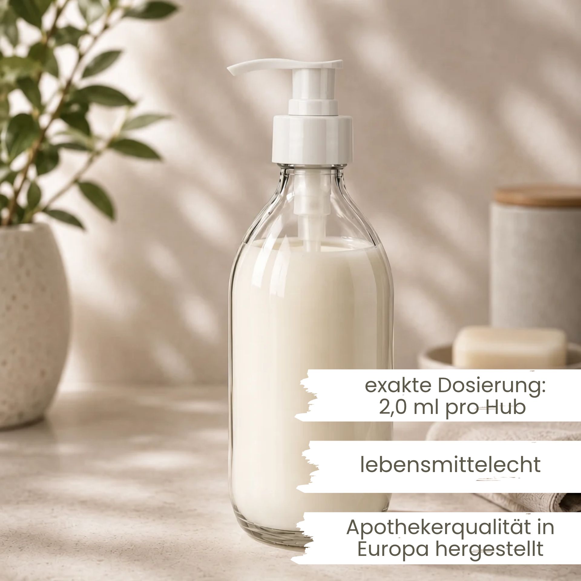 Seifenspender  250 ml Glas Lotionspender