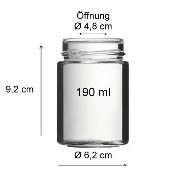 Vorratsglas 190 ml mit Schraubdeckel luftdicht PVC frei 
