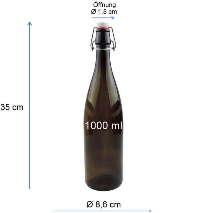 Braune Flasche 1 Liter mit Bügelverschluss Ölflasche safftflasche