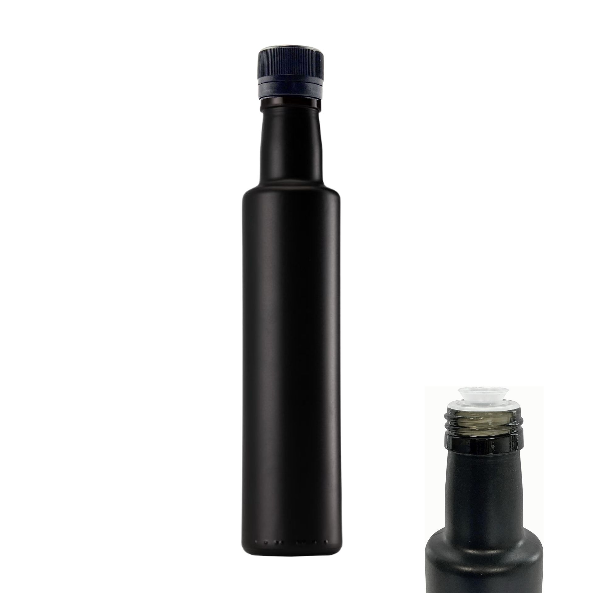 Ölflasche 250 ml schwarz mit Ausgießer