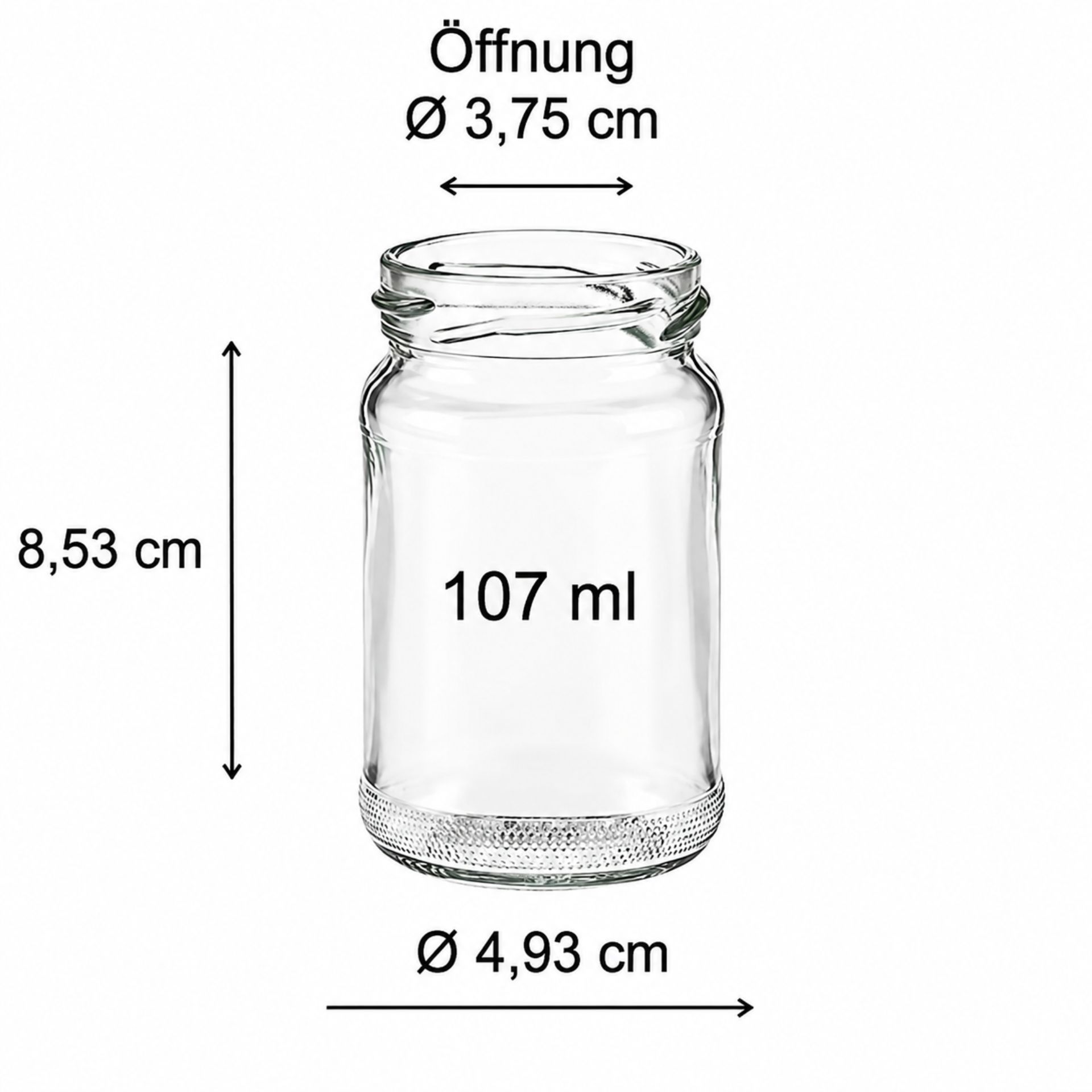 Einmachglas 107 ml Vorratsglas mit Deckel in verschiedenen Farben, geeignet zum Einmachen und Aufbewahren von Lebensmitteln.