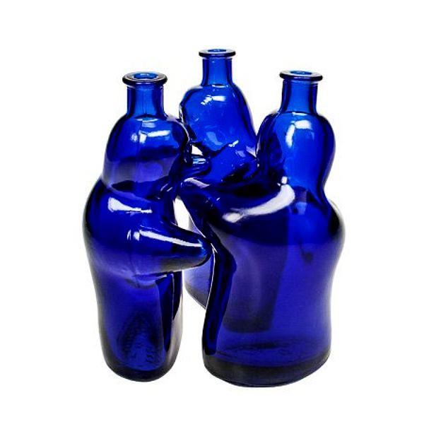 Blaue Glasflaschen für Likör Halloween