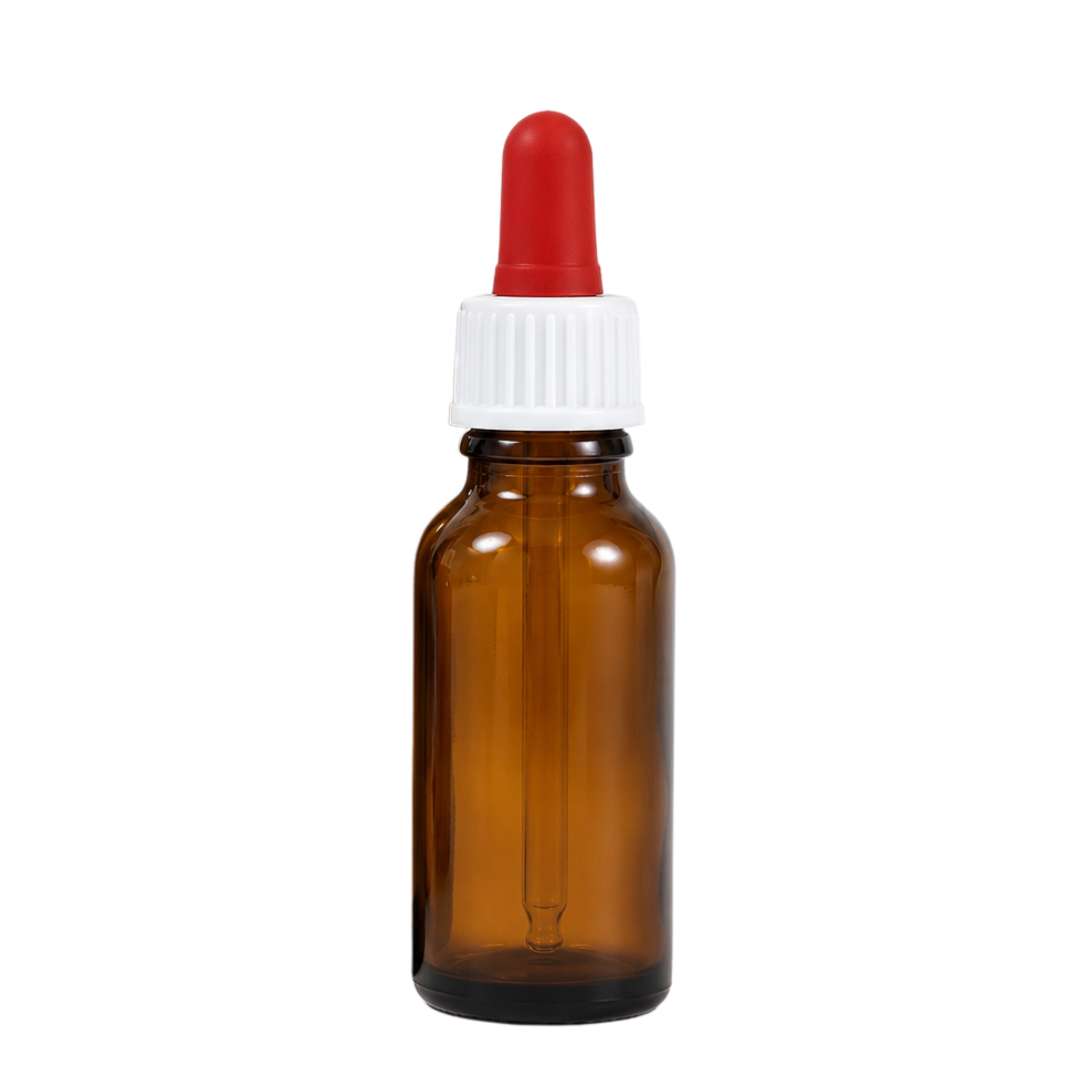20 ml braune Pipettenflasche mit Dosierfunktion aus Glas für präzises Abmessen von Flüssigkeiten, ideal für Labor, Apotheke oder Aromatherapie.