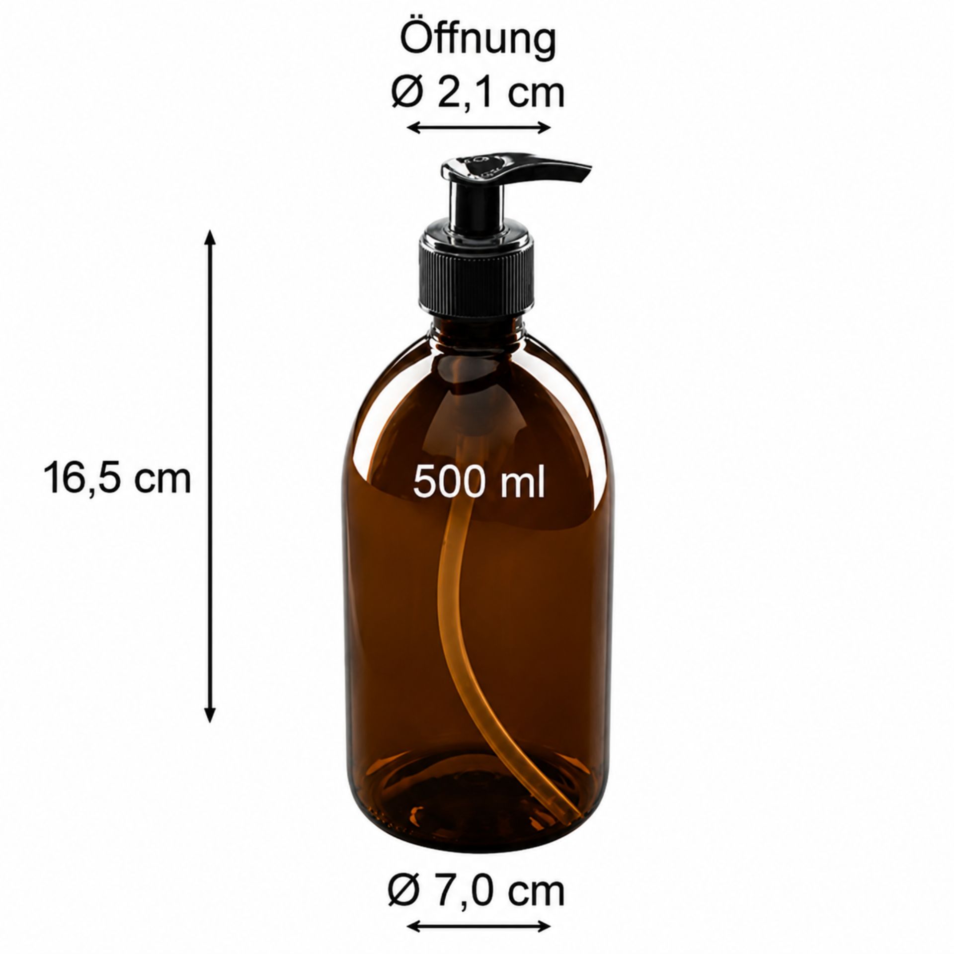 Transparenter 500 ml PET Seifenspender mit schwarzem Pumpmechanismus, BPA-frei, ideal für Lotionen und Flüssigseifen