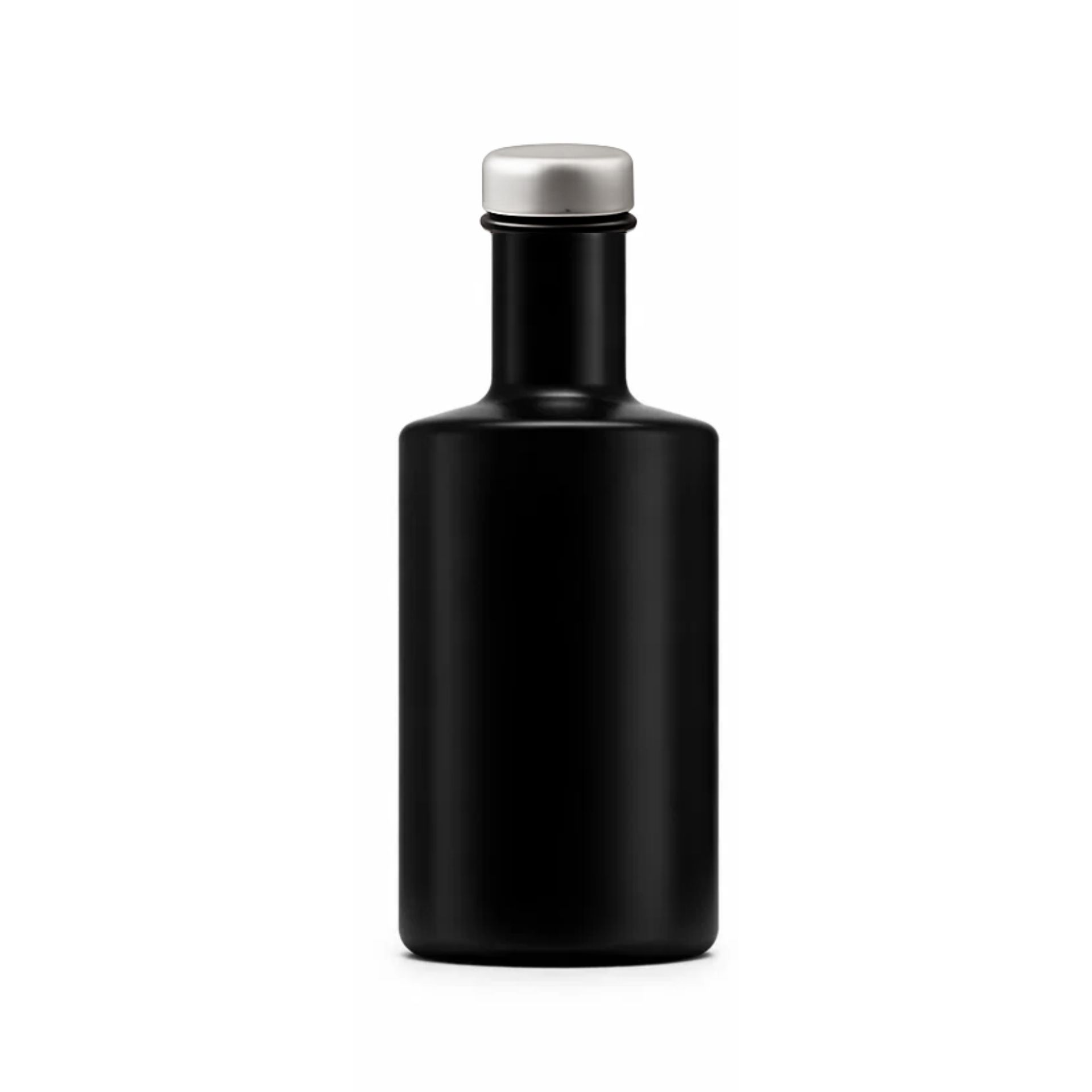 Glasflasche 200 ml Mikken Art in Schwarz mit Kupferdeckel – Elegante Glasflasche für stilvolle Getränkezubereitung oder Dekoration.