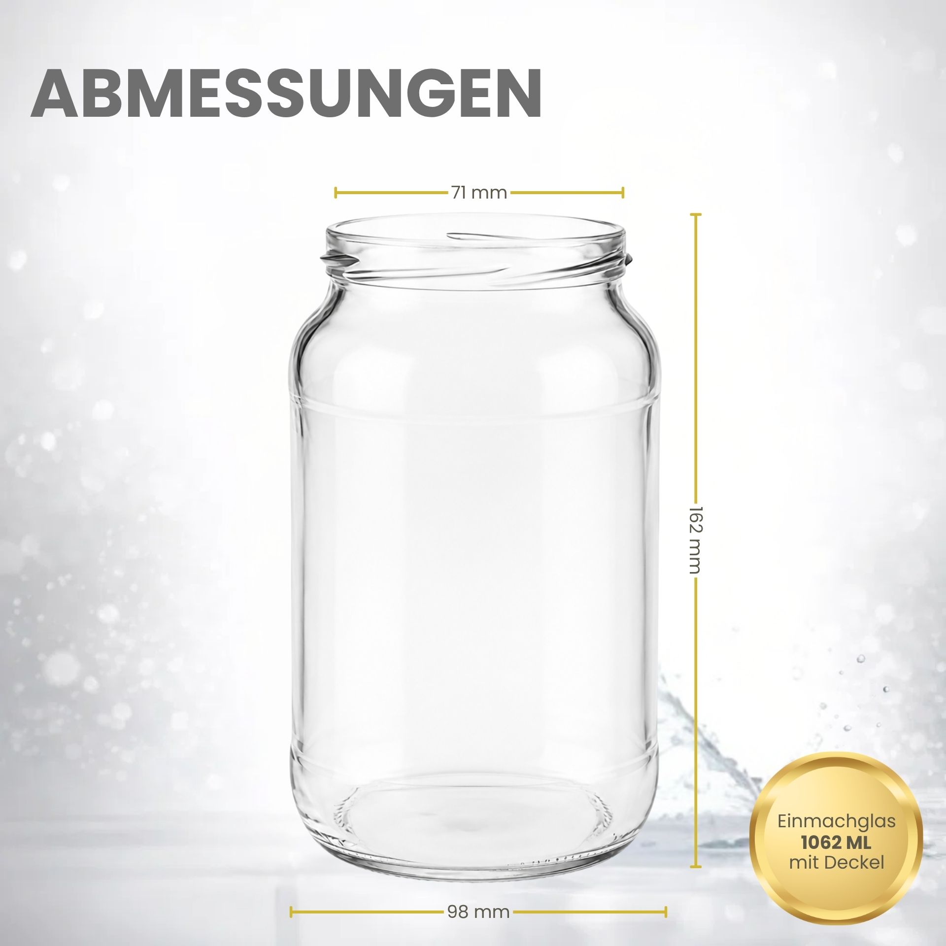 Einmachglas 1062 ml - Vorratsglas mit Deckel in verschiedenen Farben, ideal zur Aufbewahrung von Lebensmitteln und Konservierung, dekoratives Glasgefäß für Küche und Haushalt.