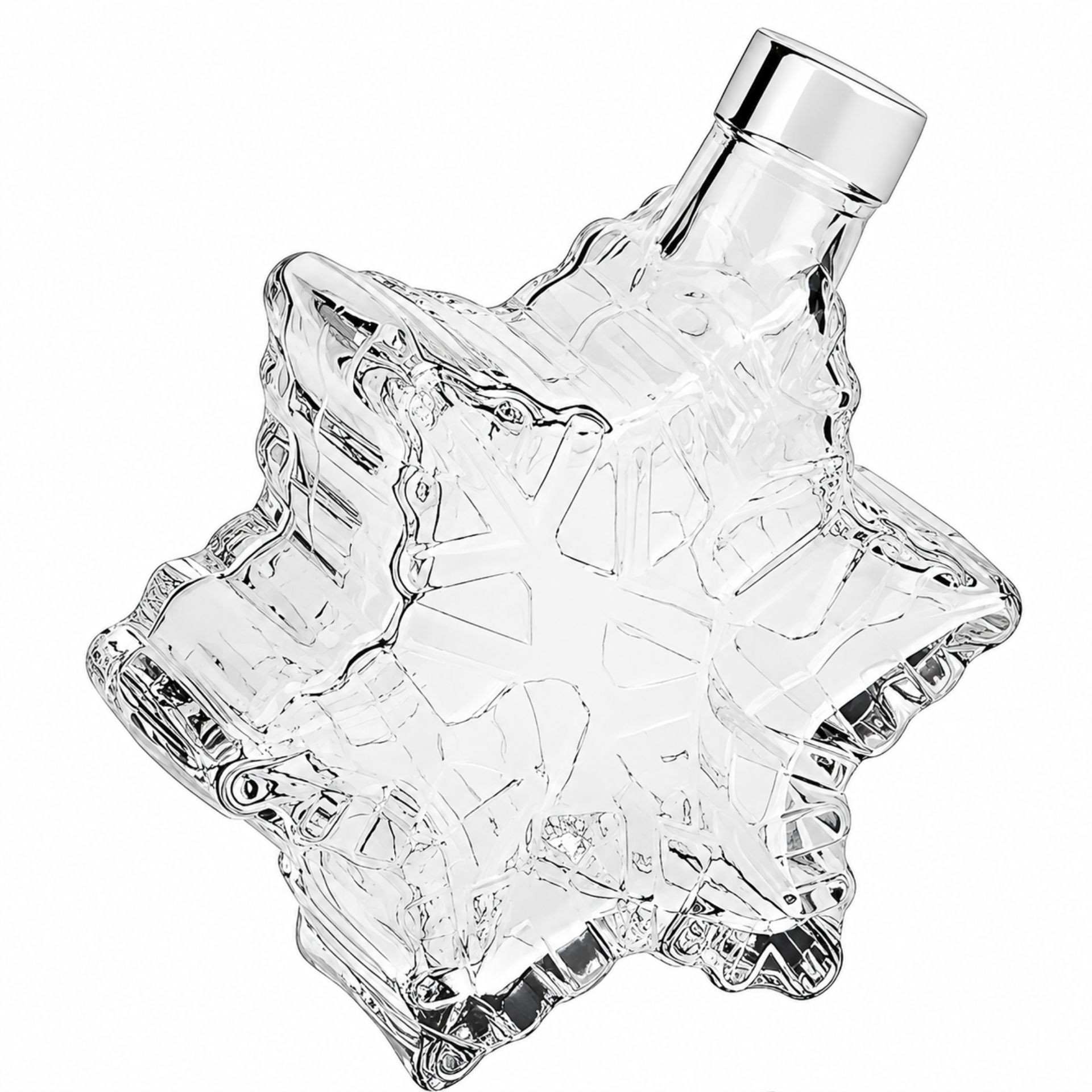 Glasflasche  200 ml Schneeflocke