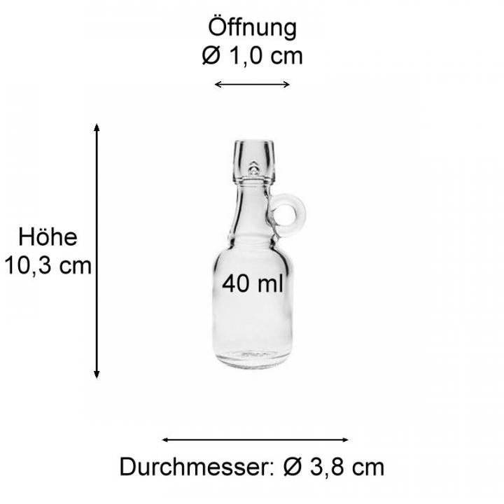 mikken Miniflasche für Likör Schnaps Öl mit Drahtbügelverschluss Geschenkflaschen