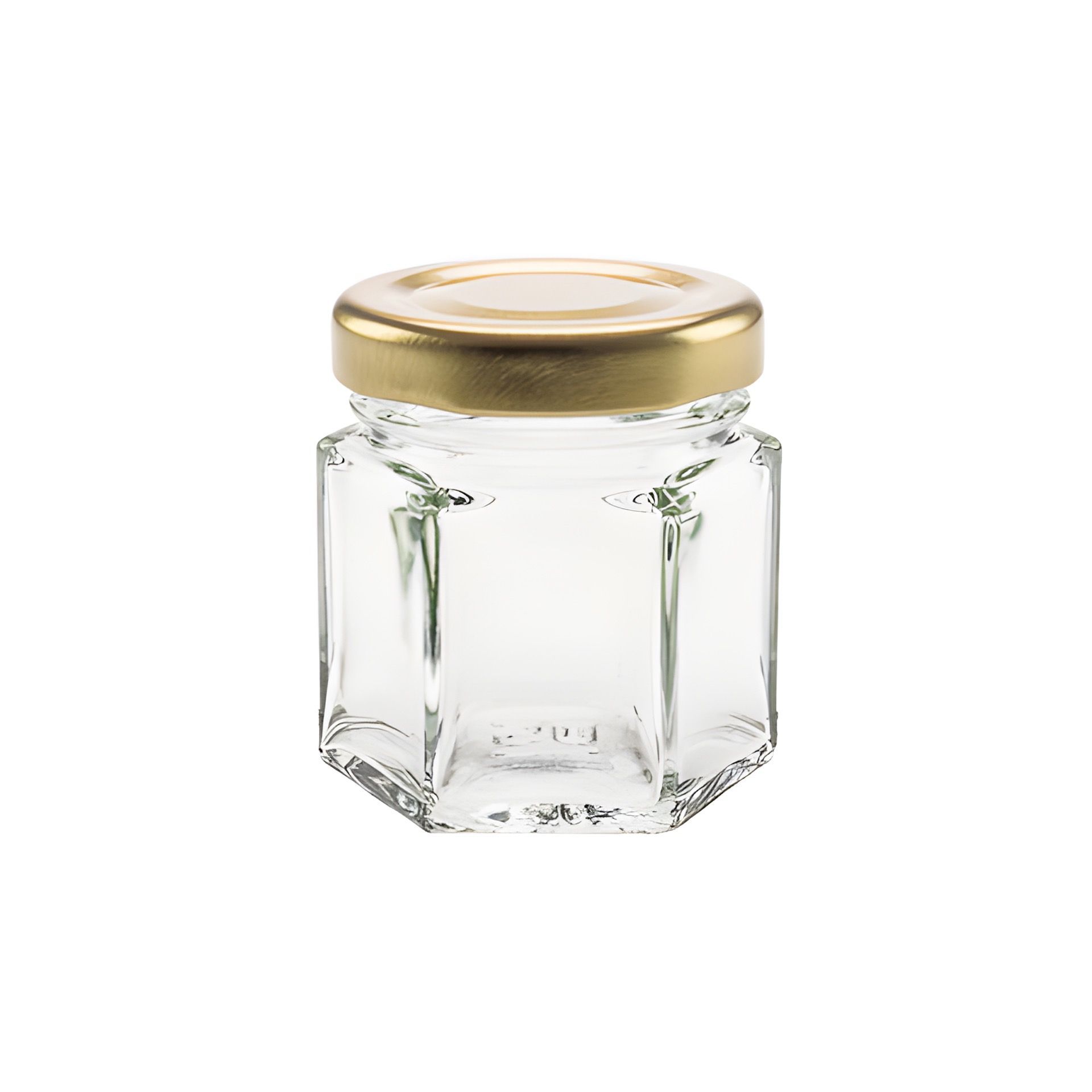 Sechseckglas 47 ml mit Deckel Mini Einmachglas