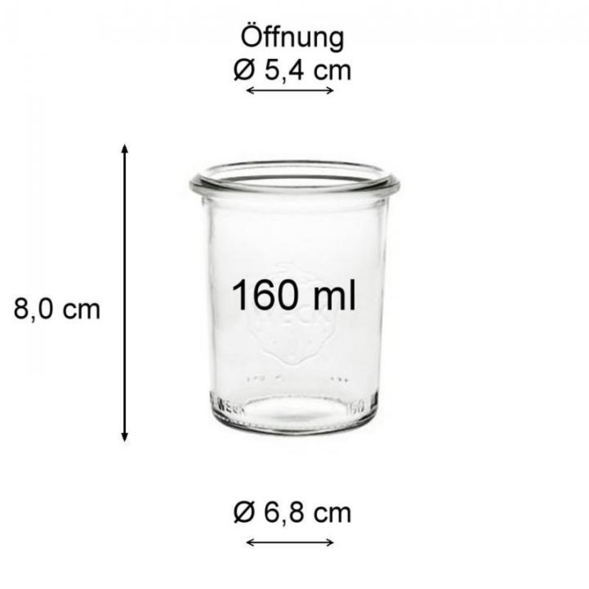 Weck Sturzglas 160 ml Einmachglas mit Deckel - Hochwertiges Glasgefäß ideal zum Einkochen und Aufbewahren von Lebensmitteln.