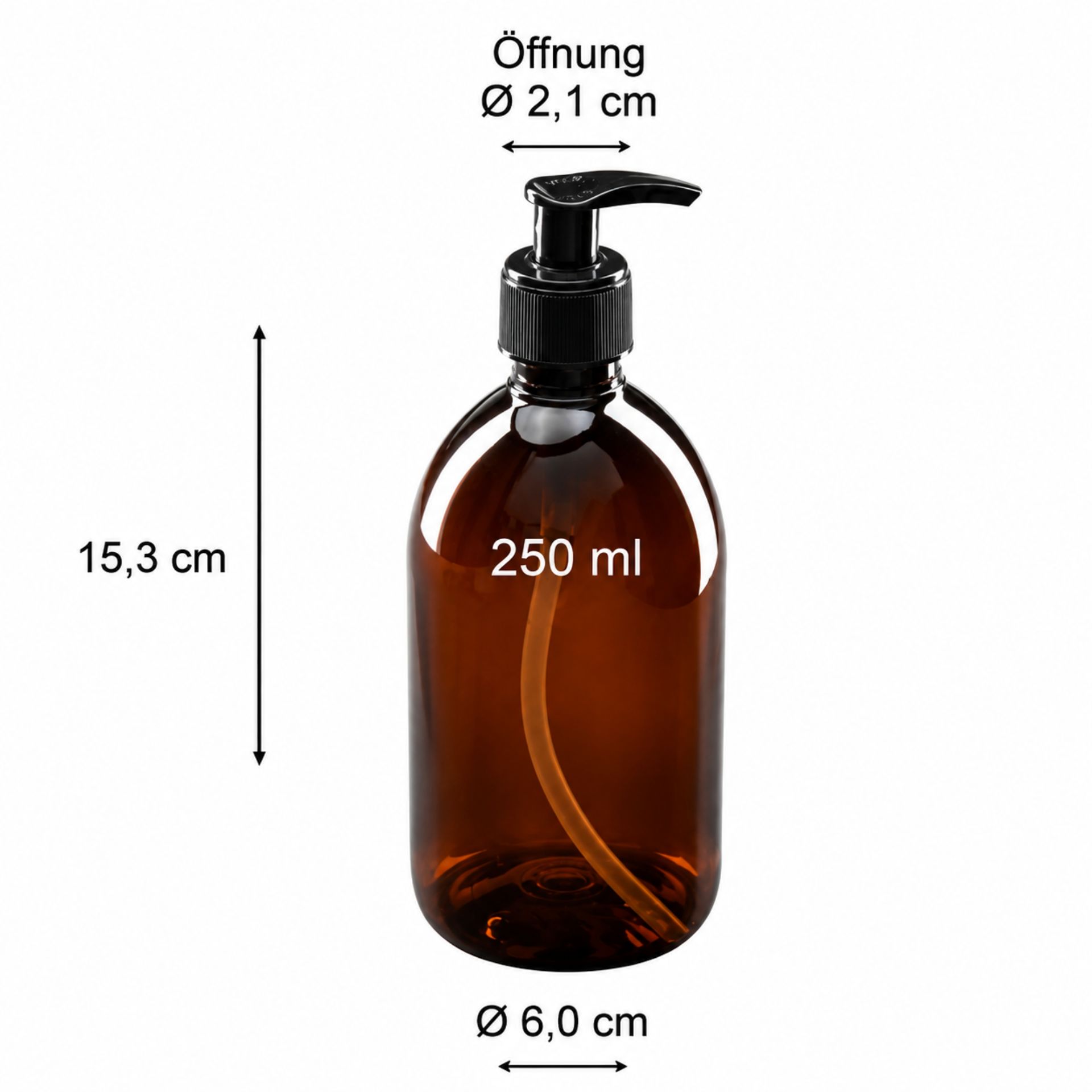 Schwarzer Seifenspender 250 ml aus BPA-freiem PET mit Lotionspender, Produktbild, ideal für umweltfreundliche und stilvolle Seifenaufbewahrung.