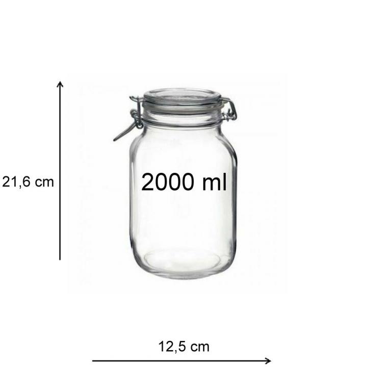 Glasdose 2 Liter mit Bügelverschluss 