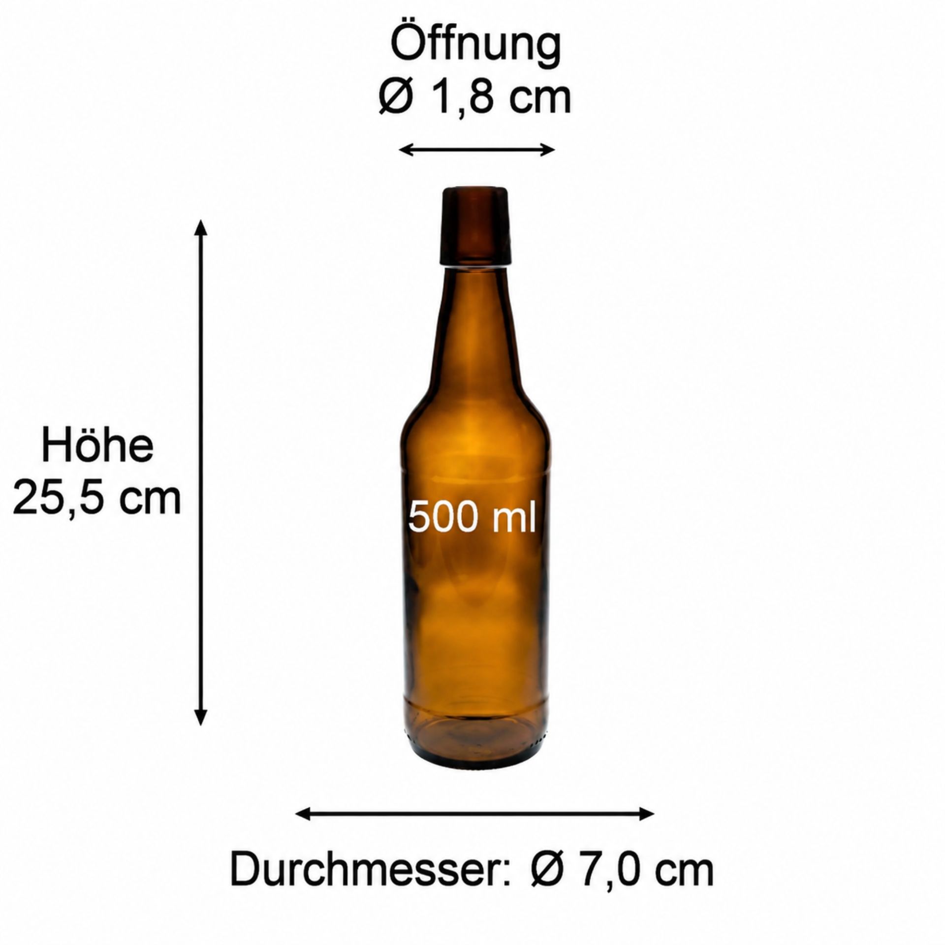 Braune Glasflasche 500 ml mit Bügelverschluss - Hochwertige 500 ml Glasflasche, ideal für Getränkeaufbewahrung, aus stabilem braunem Glas mit praktischem Bügelverschluss für sicheres und umweltfreundliches Verschließen. Perfekt für Heimbrauereien, Saft, Ö
