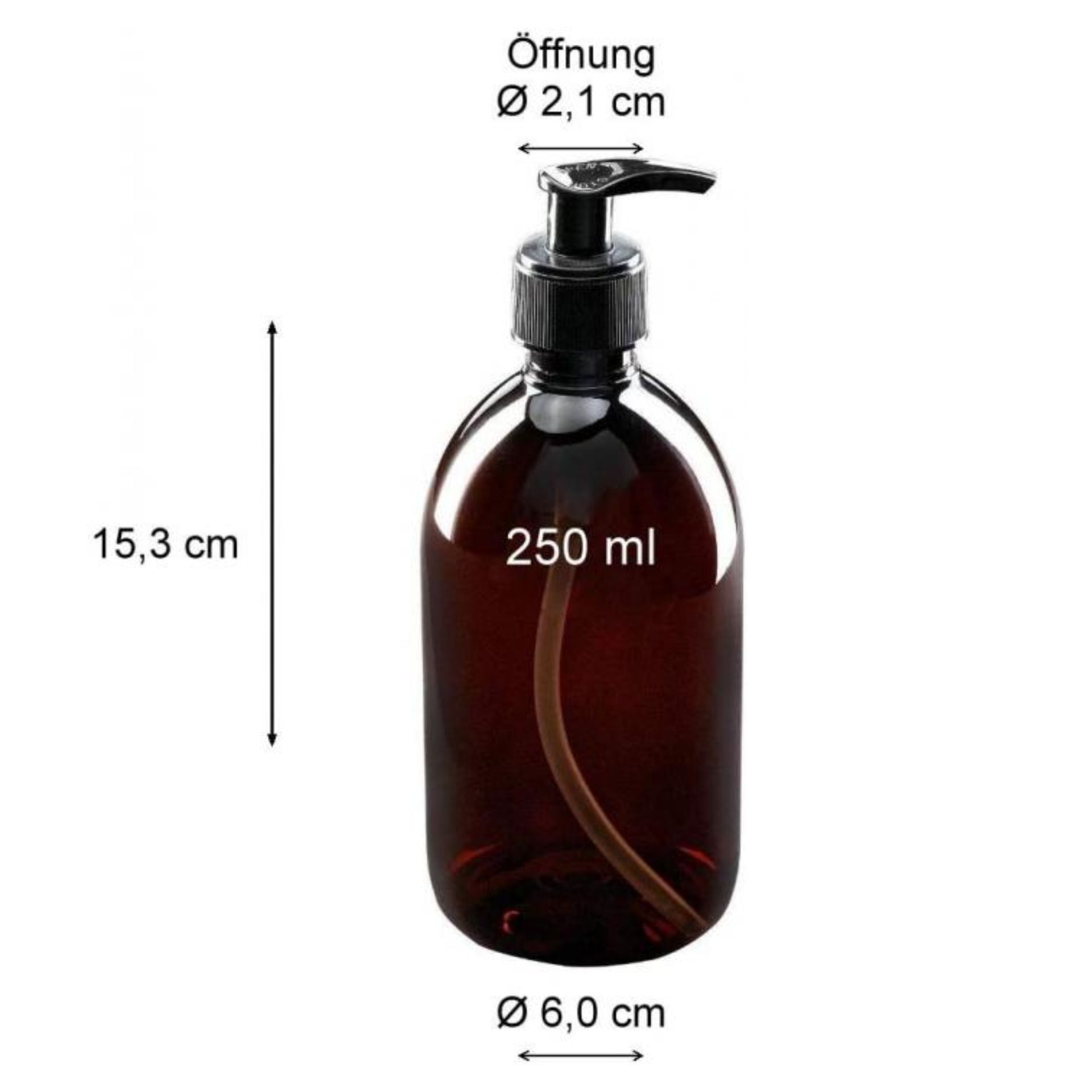 Schwarzer Seifenspender 250 ml aus BPA-freiem PET mit Lotionspender, Produktbild, ideal für umweltfreundliche und stilvolle Seifenaufbewahrung.