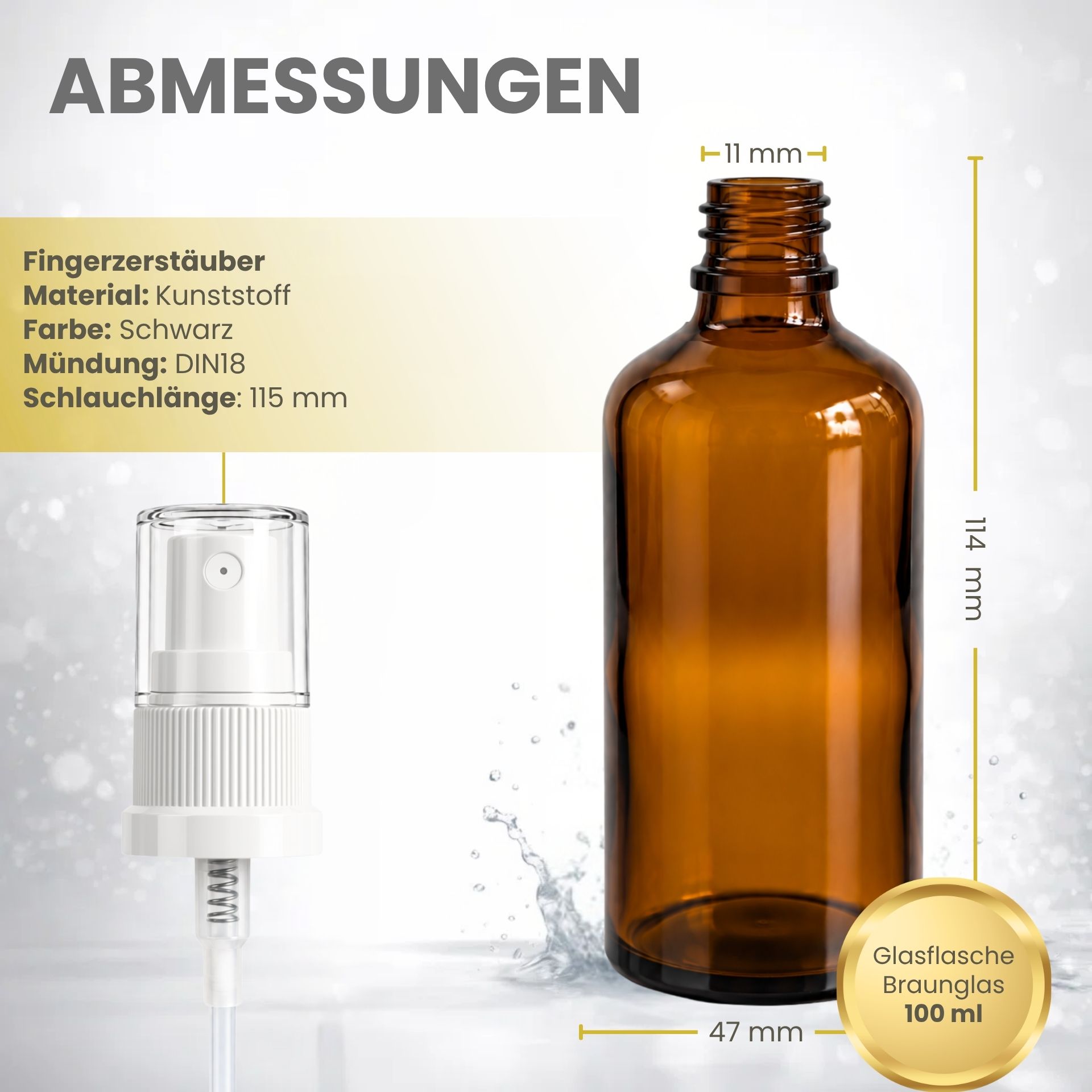 Sprühflasche  100 ml braun Zerstäuber