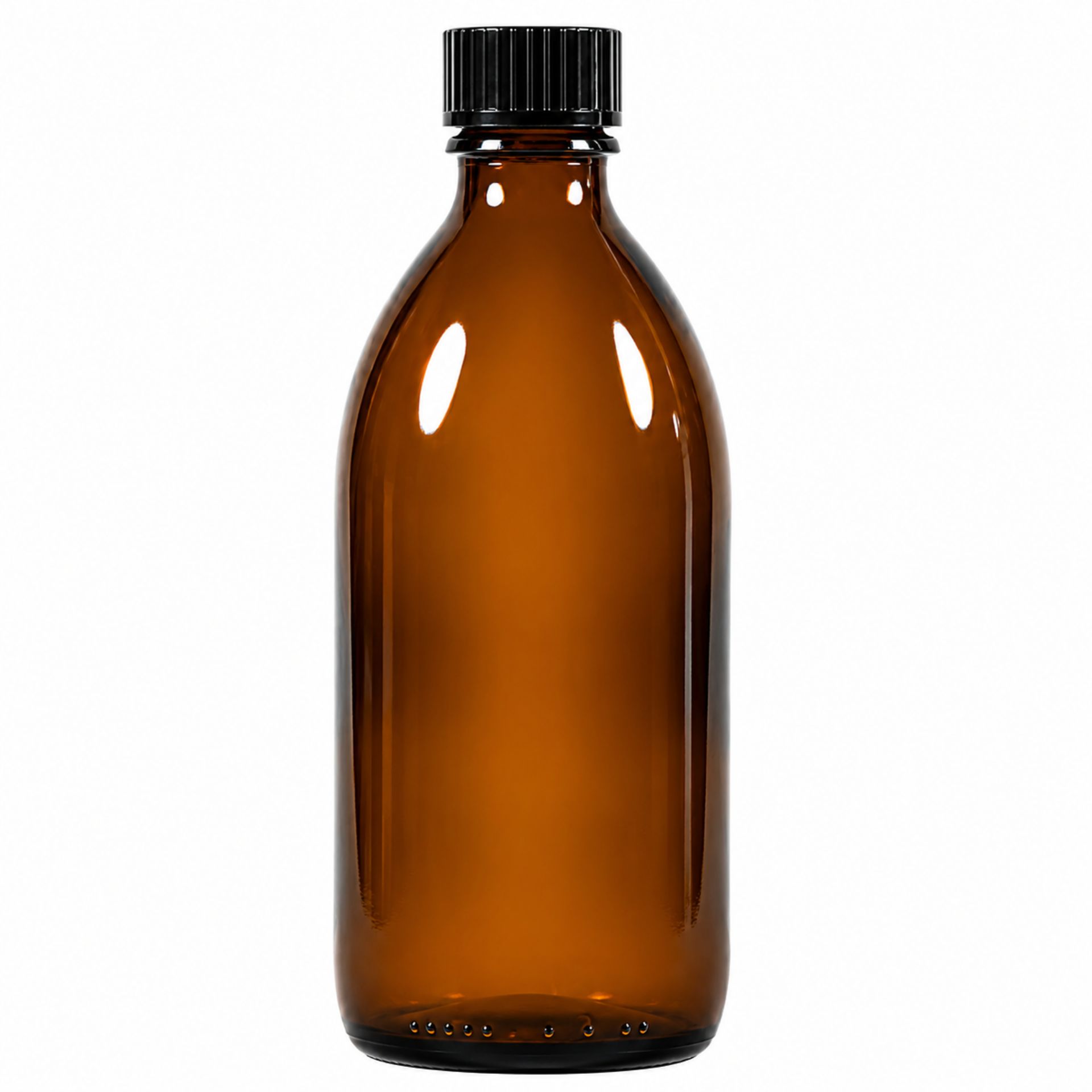 Apothekerflasche 250 ml mit Schraubverschluss, transparent, geeignet für die Aufbewahrung von Flüssigkeiten oder Chemikalien.