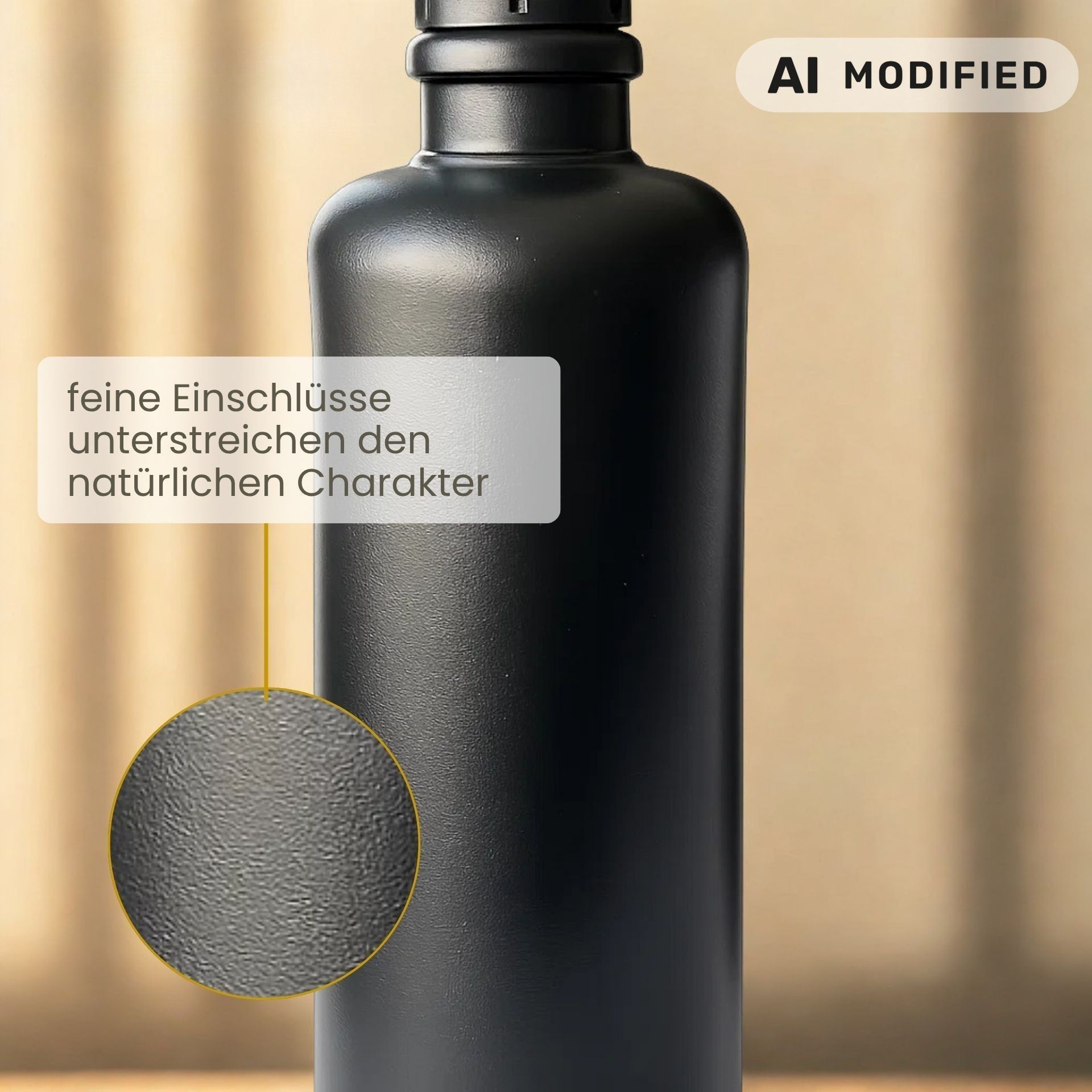 Keramikflasche 500 ml schwarz matt mit Korken