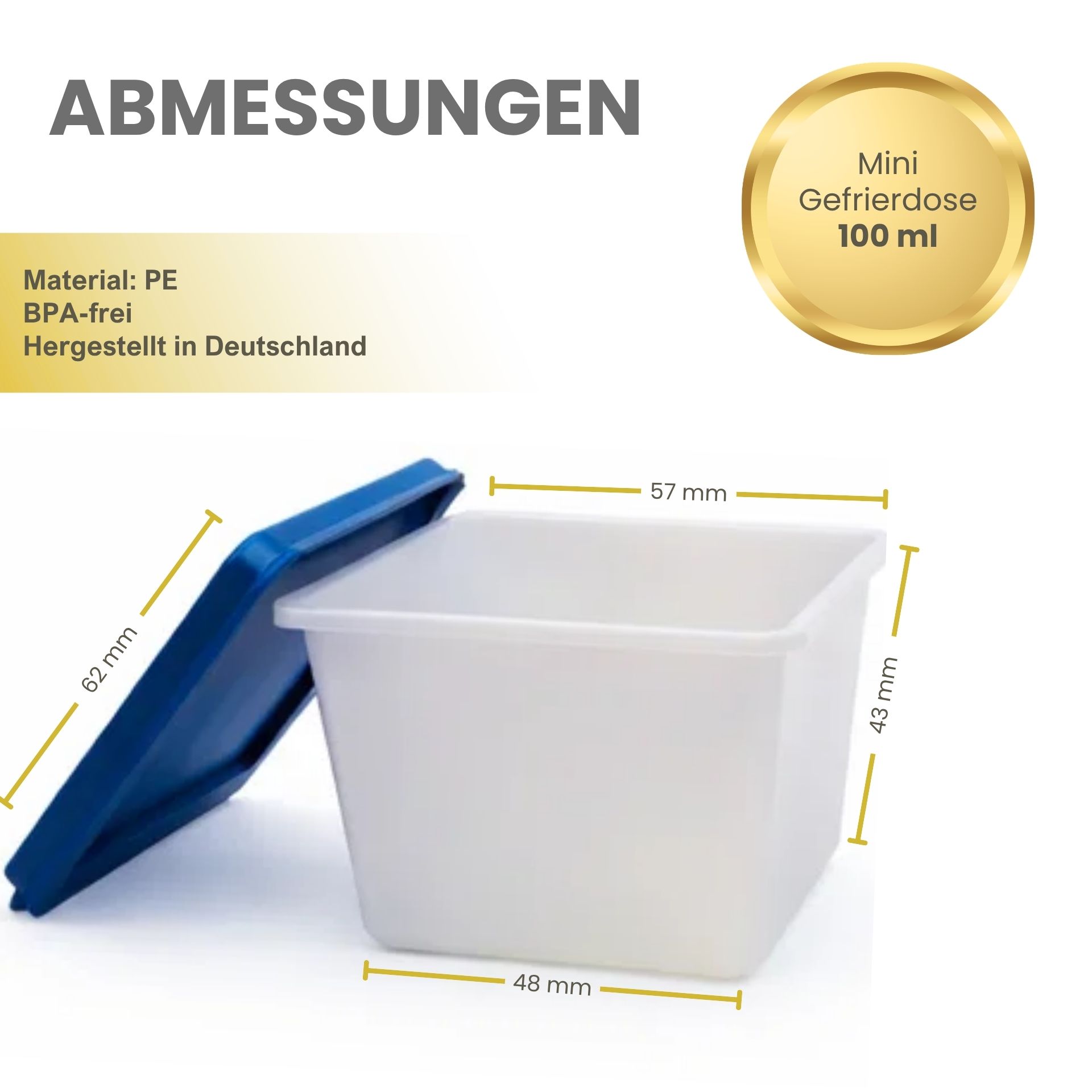 Mini Gefrierdose 100 ml mit Deckel für Babynahrung, Kräuter, etc.