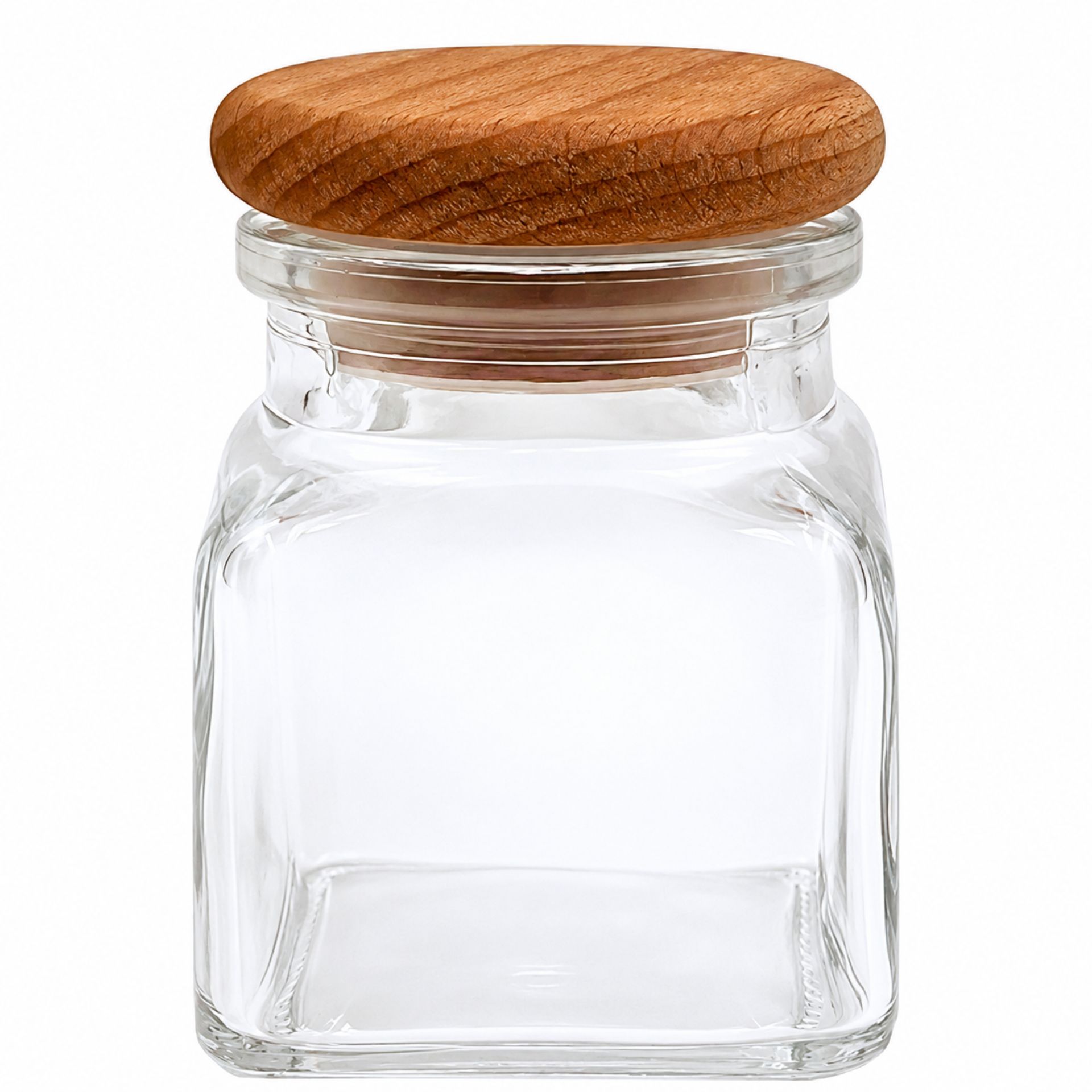 Gewürzglas  120 ml eckig mit Holzdeckel