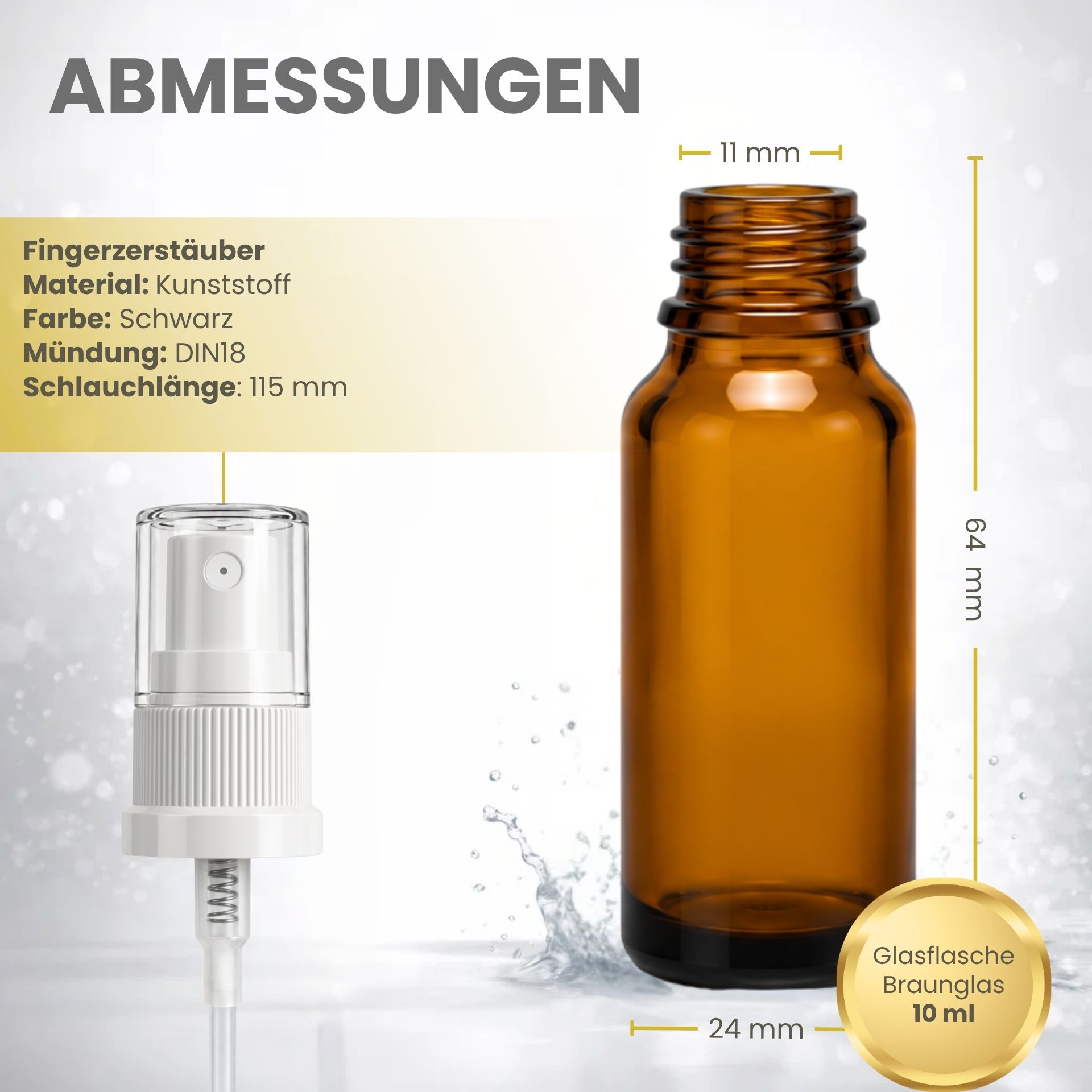 Sprühflasche   10 ml braun Zerstäuber