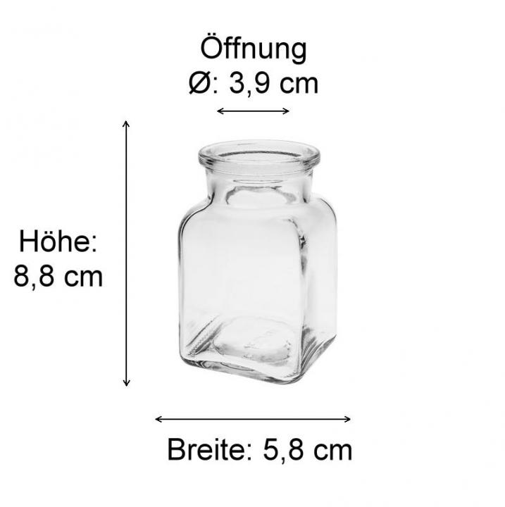 150 ml Glasdose mit Korken Gewürzbehälter aus Glas luftdicht eckig viereckig quadratisch Quadratglas