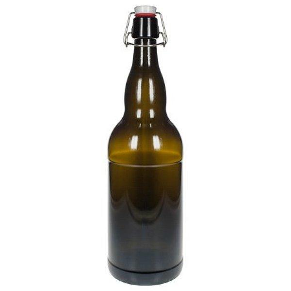 Braune Glasflasche 2 Liter mit Bügelverschluss Bierflasche 