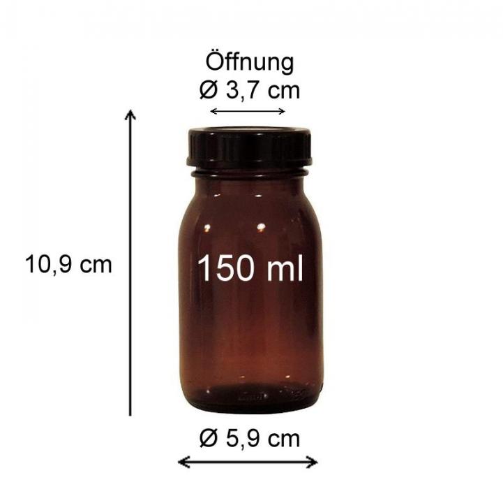 Apothekerglas 150 ml mit Schraubverschluss 