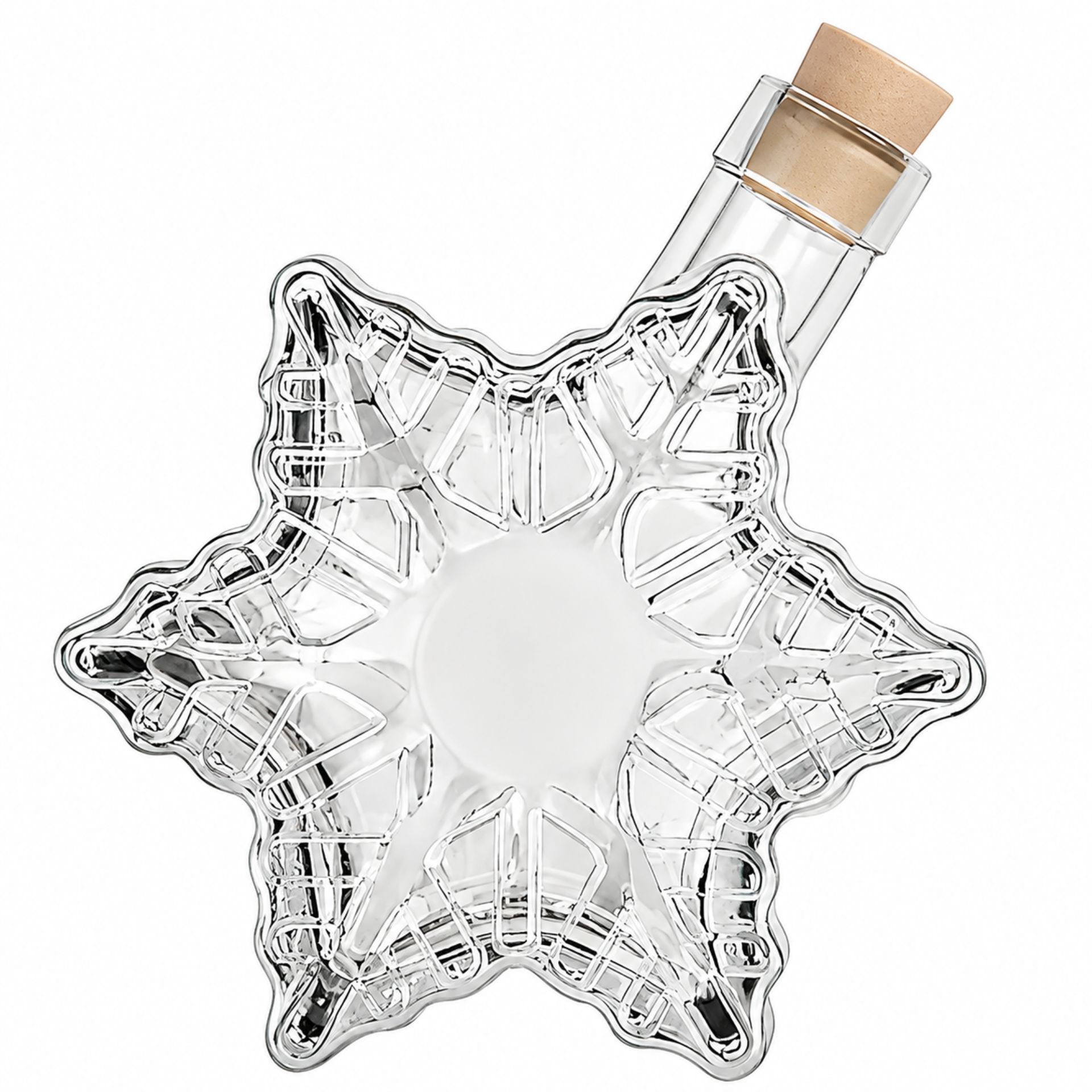 Glasflasche  200 ml Schneeflocke