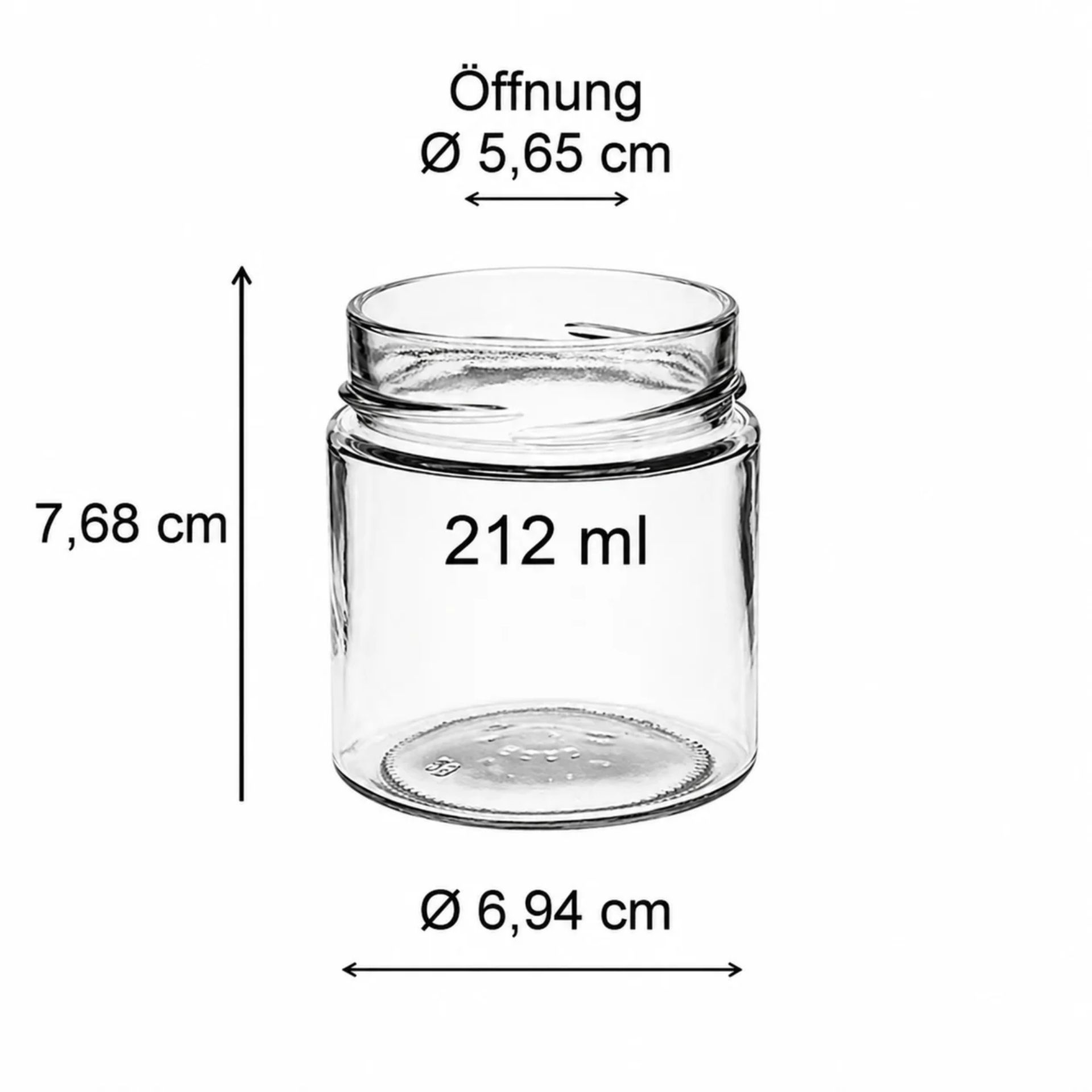 Einmachglas 212 ml Rundglas mit goldenem Deckel - Ideal zum Einmachen und Aufbewahren von Lebensmitteln. Hochwertiges, luftdicht verschließbares Glas mit elegantem Design.