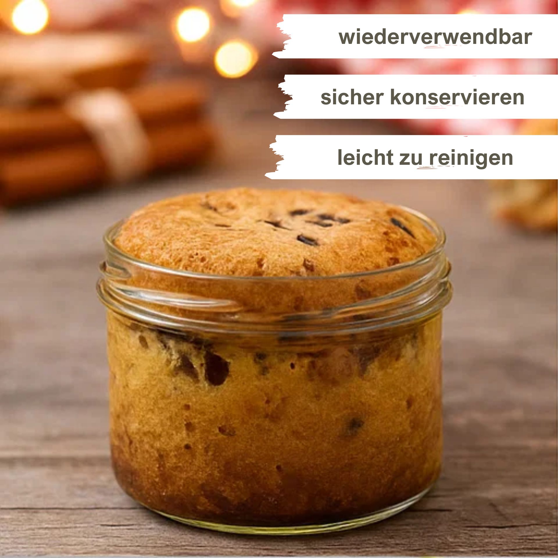 Sturzgläser 6x210 ml mit Schraubdeckel rot-weiss kariert