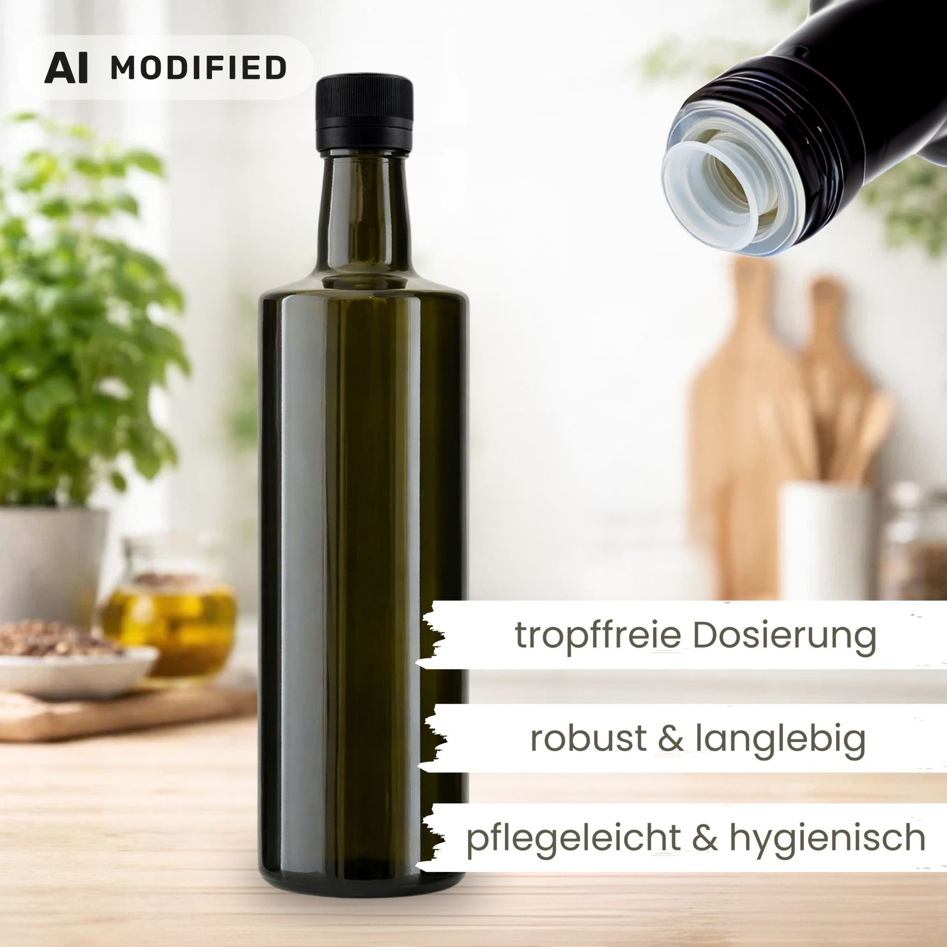 Ölflasche 500 ml Glas Antik mit Ausgießer