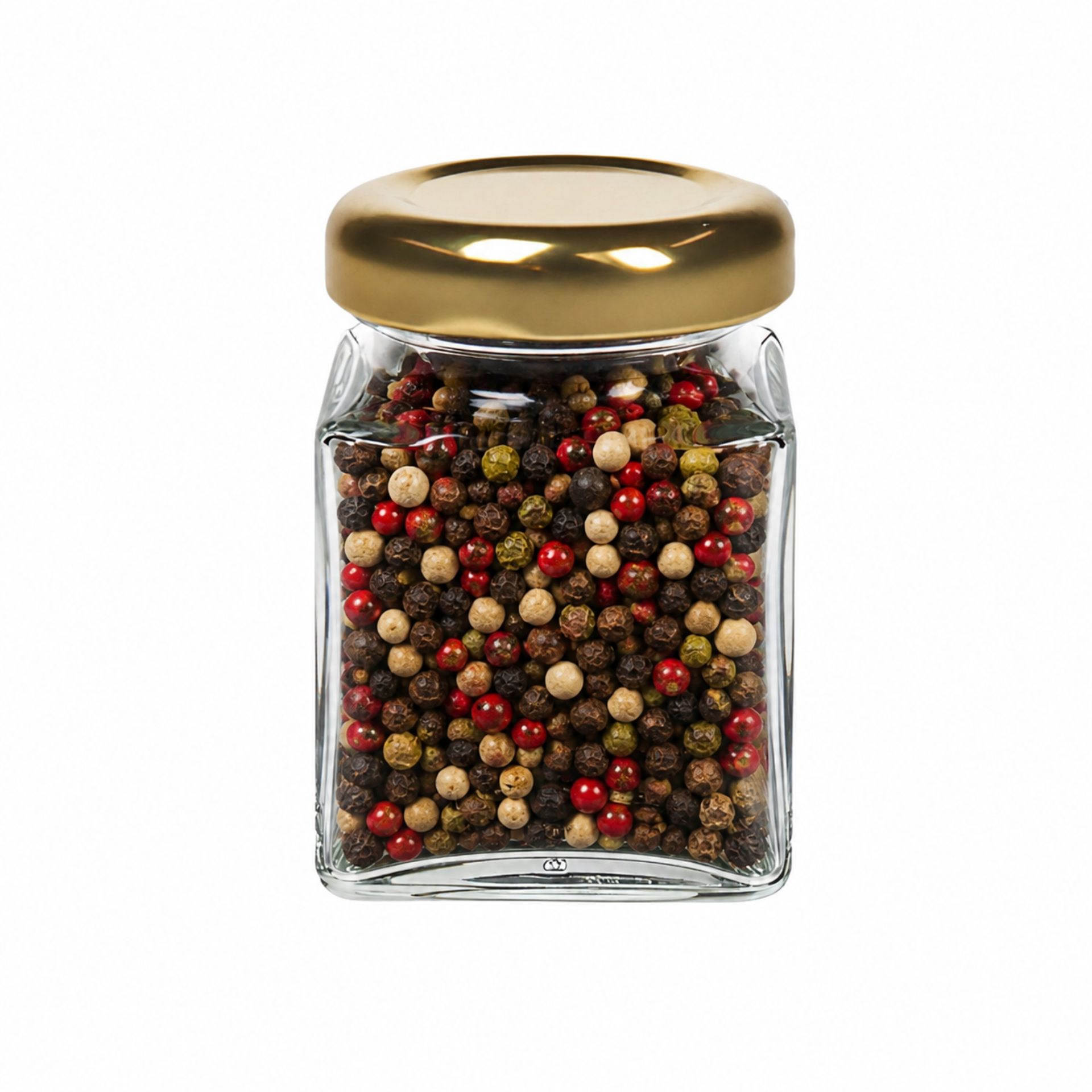 Kleiner quadratischer Glasbehälter, 50ml Fassungsvermögen, mit silbernem Schraubverschluss, ideal für Proben oder als Miniaturflasche.